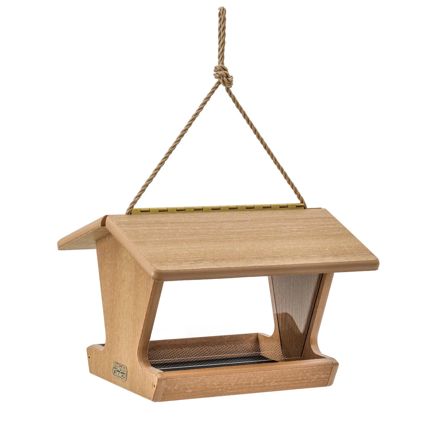 Bird Feeders>Plow & Hearth Recycled Poly-Lumber Hopper-Style Bird Feeder