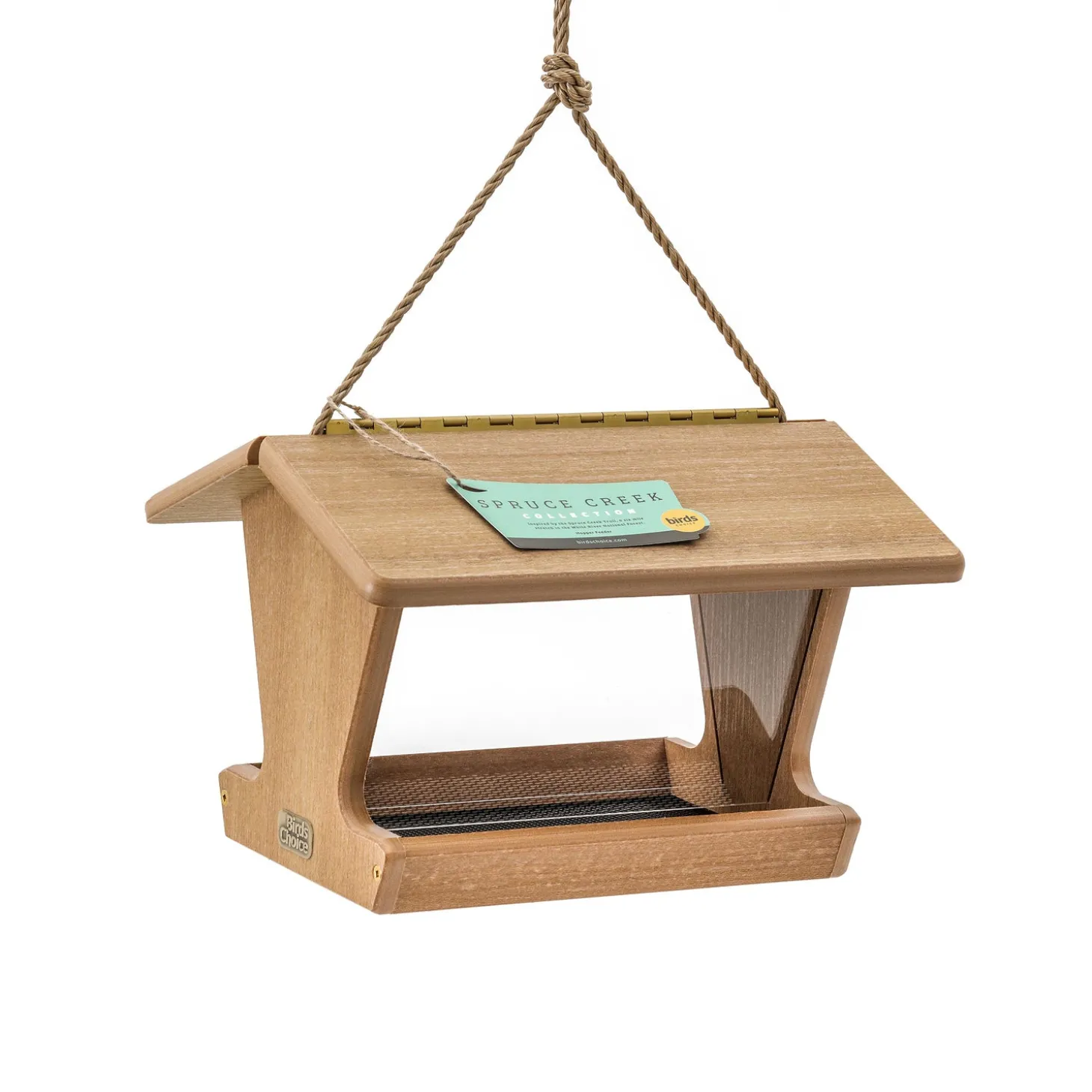 Bird Feeders>Plow & Hearth Recycled Poly-Lumber Hopper-Style Bird Feeder