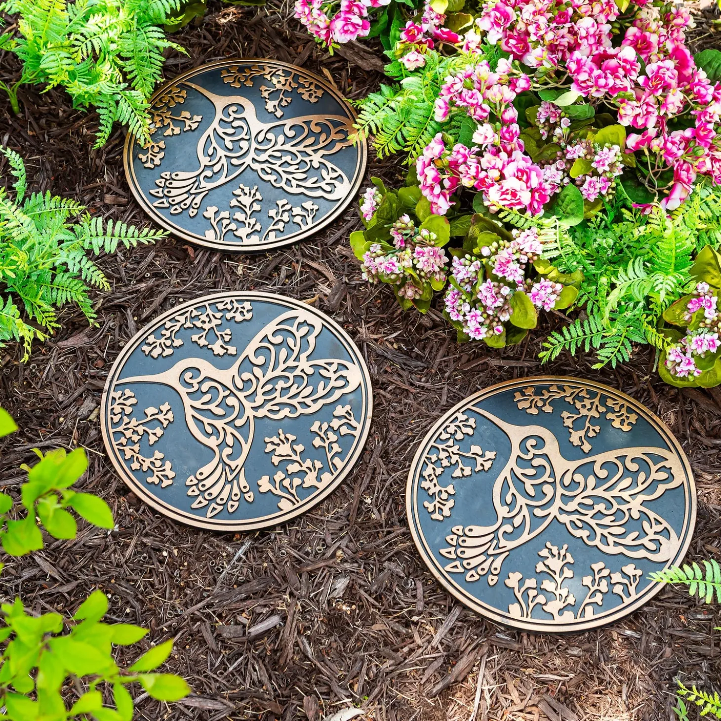 Pathways & Stepping Stones>Plow & Hearth Recycled Rubber Stepping Stones, Set of 3