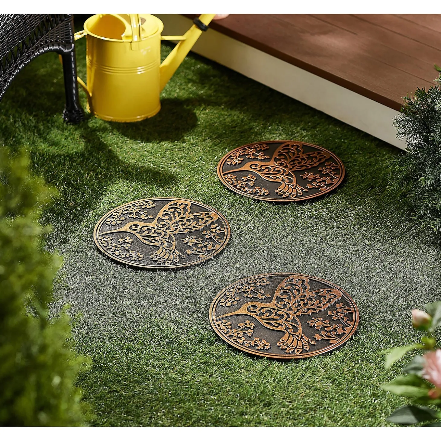 Pathways & Stepping Stones>Plow & Hearth Recycled Rubber Stepping Stones, Set of 3