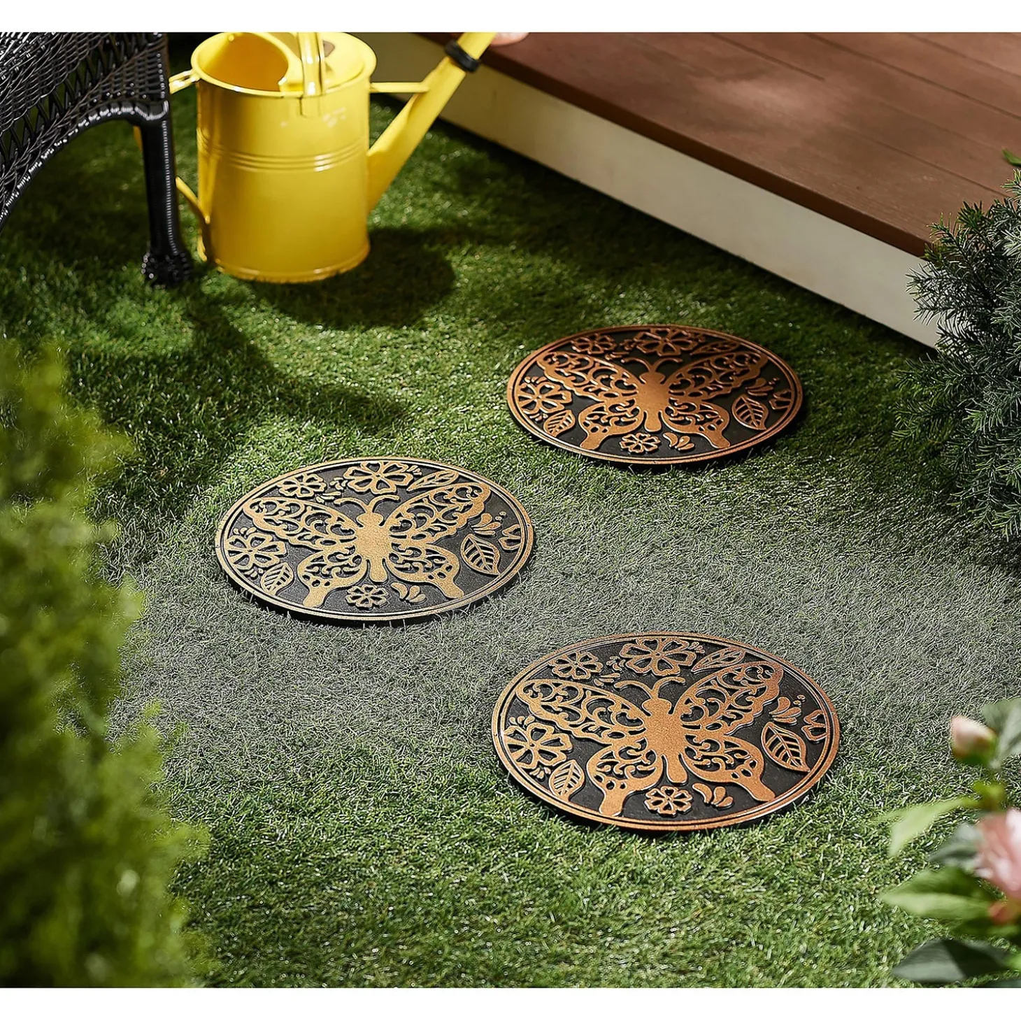 Pathways & Stepping Stones>Plow & Hearth Recycled Rubber Stepping Stones, Set of 3