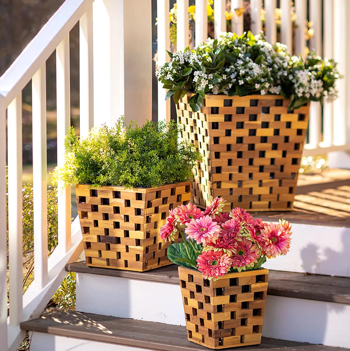 Planters & Plant Stands | Planters & Vases>Plow & Hearth Recycled Wood Planters, Set of 3