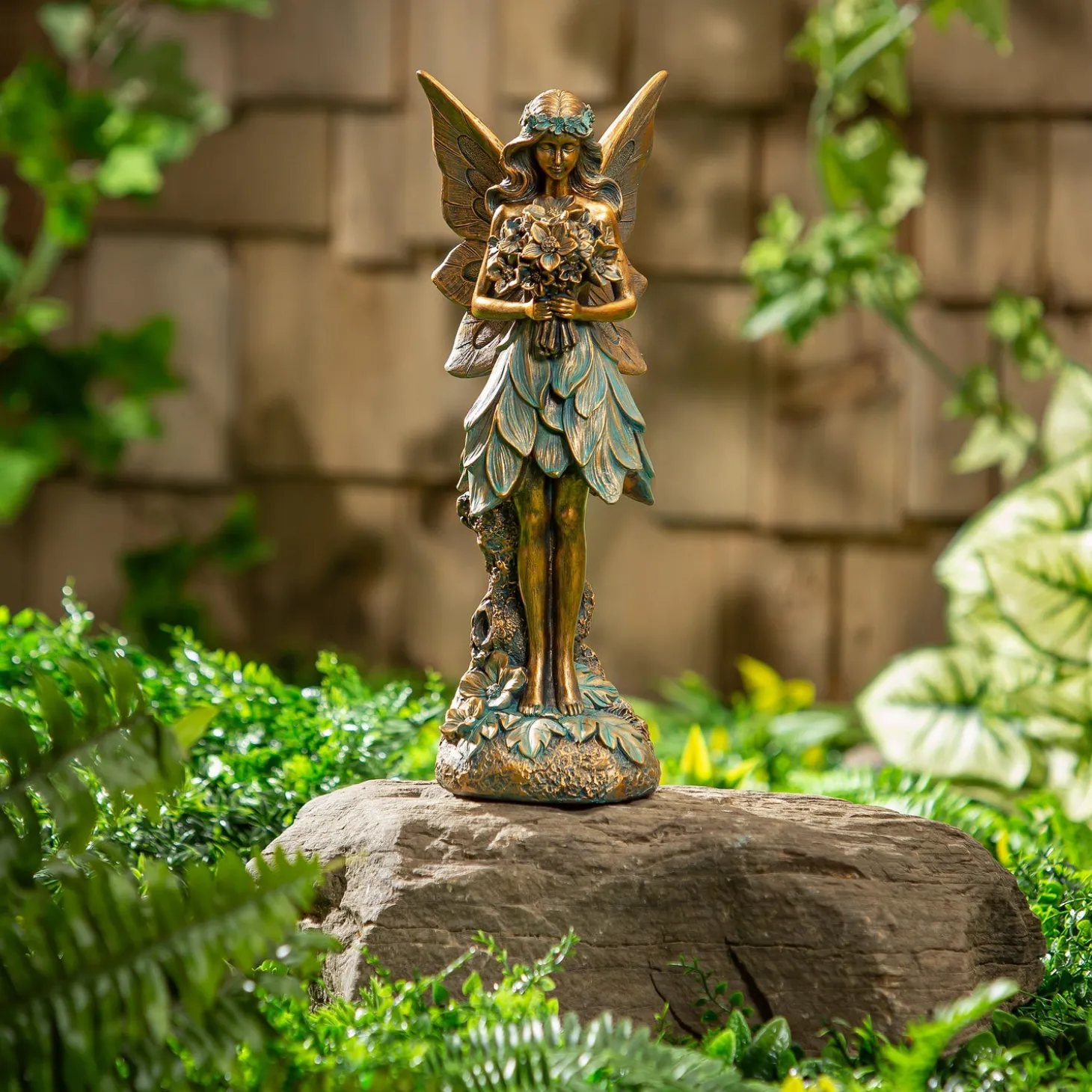 Garden Statues>Plow & Hearth Resin Brilliant Fairy Statue, 14"H