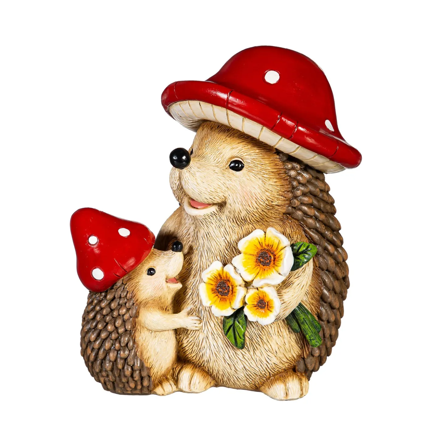 Garden Statues>Plow & Hearth Resin Mushroom Hedgehog Family Statue, 7"H