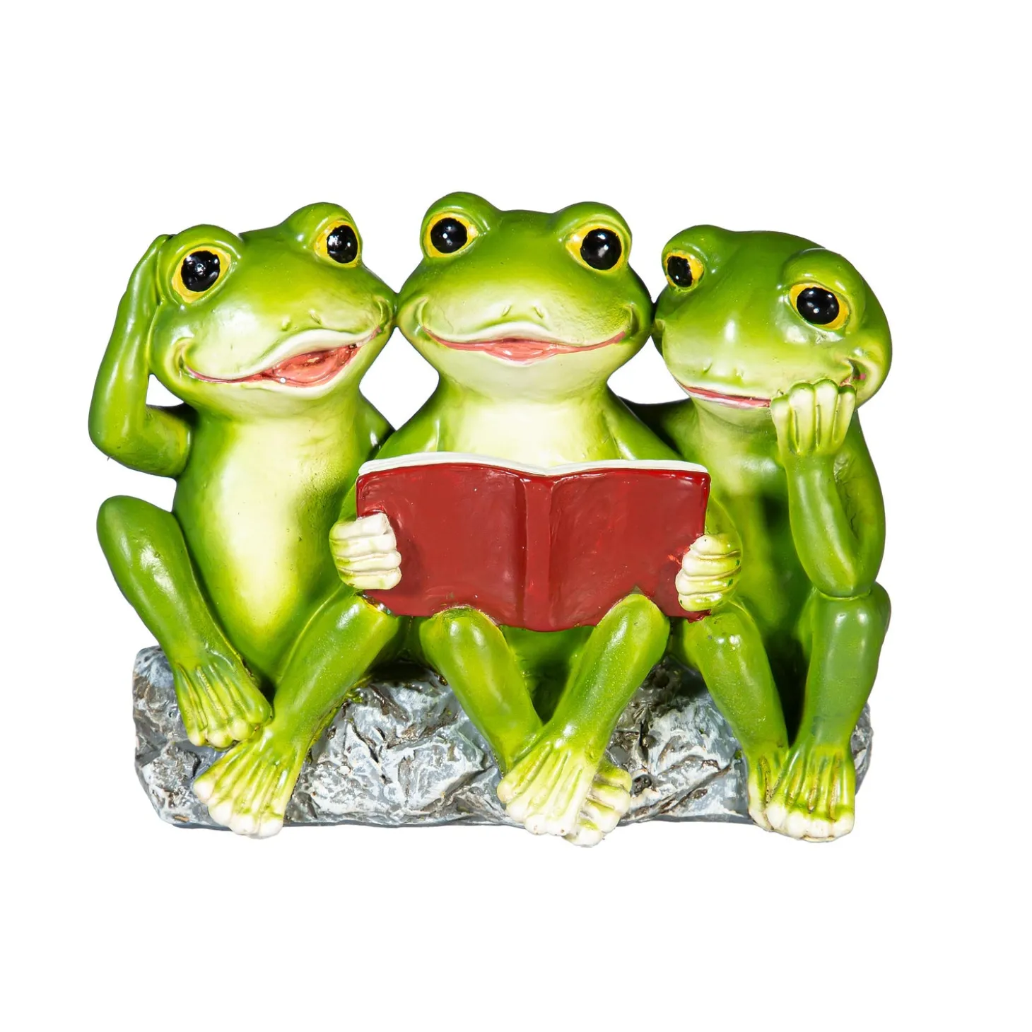 Garden Statues>Plow & Hearth Resin Reading Frog Family Statue, 4"H