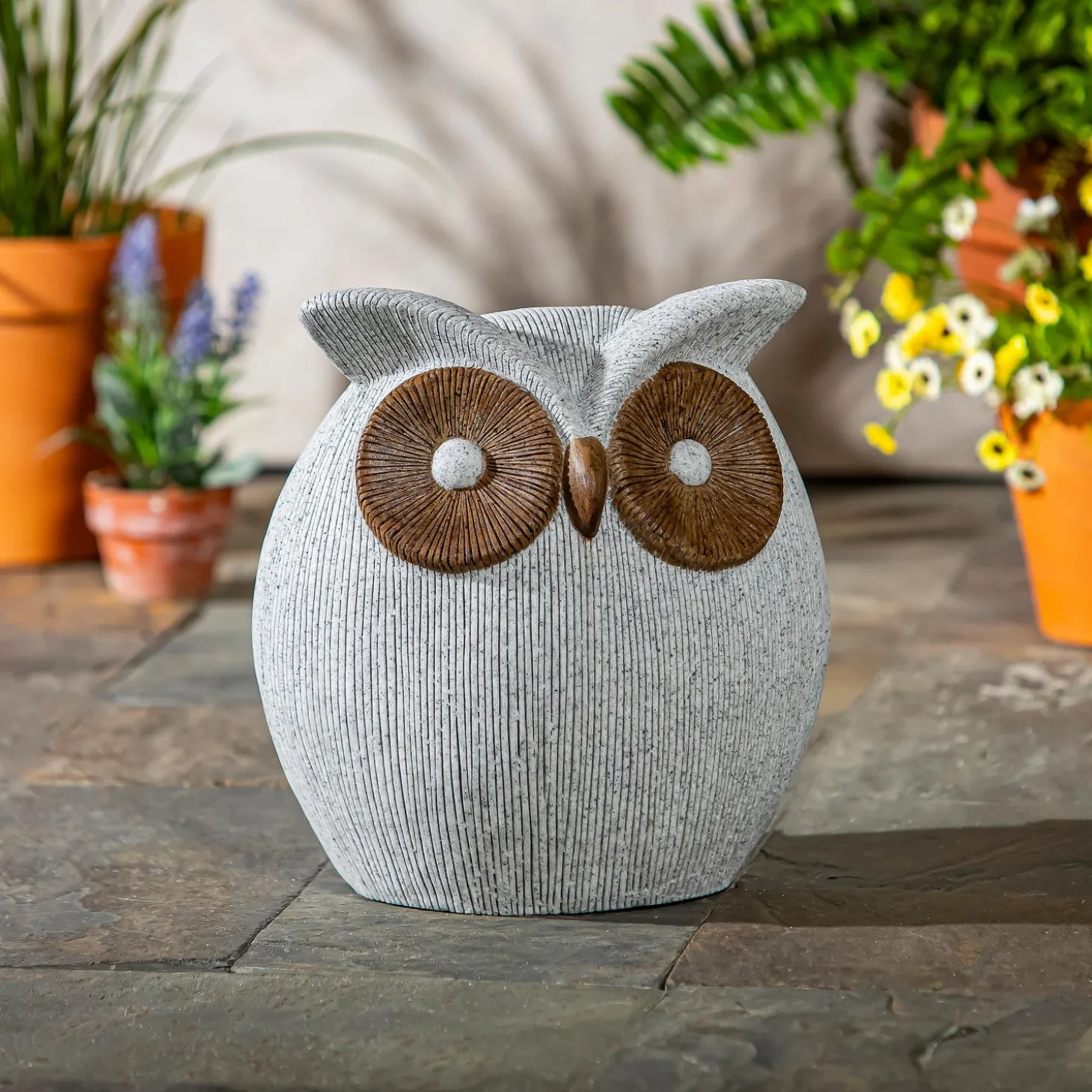 Garden Statues>Plow & Hearth Resin Stone Like Owl Statue, 11"H