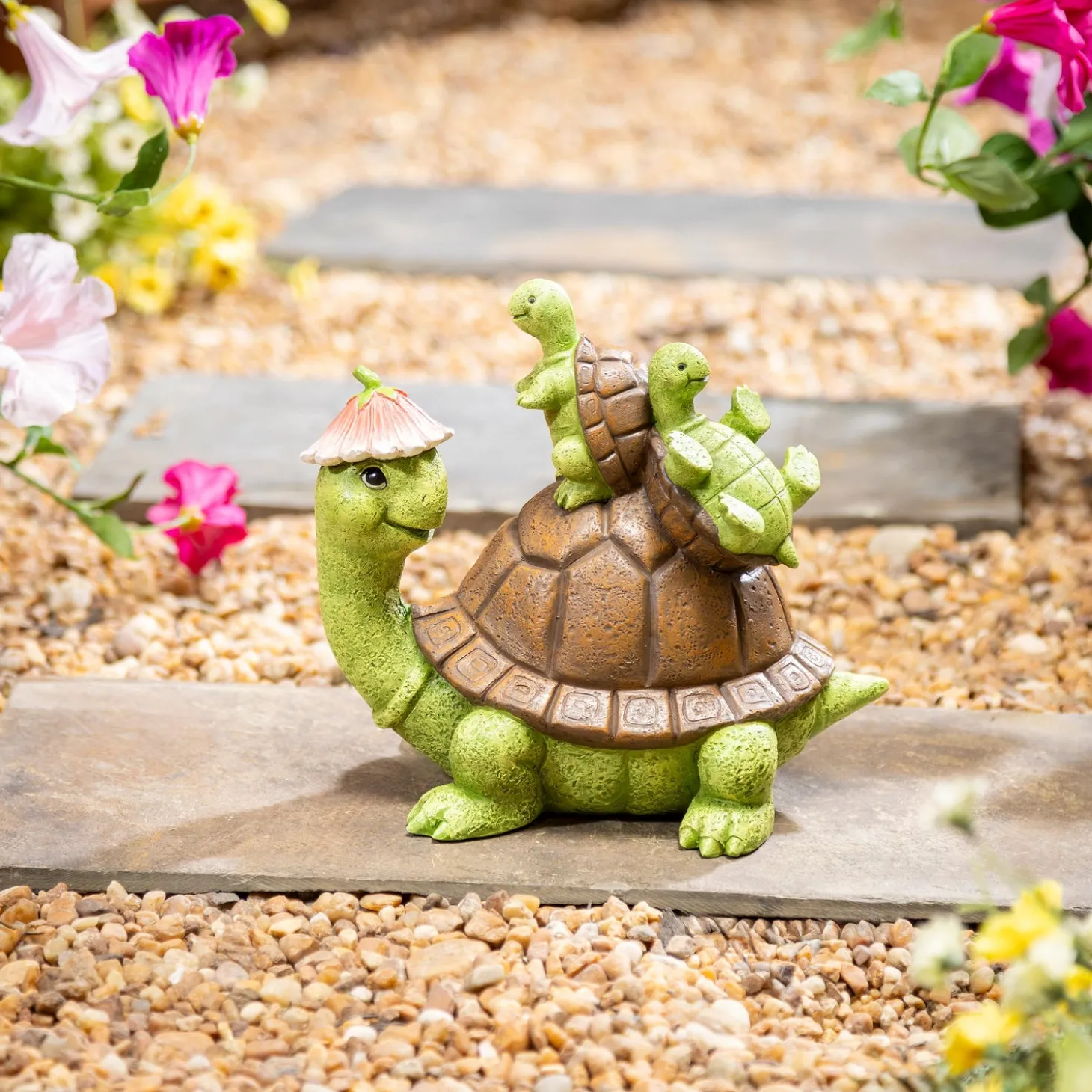 Garden Statues>Plow & Hearth Resin Turtle With Kids Statue, 7"H