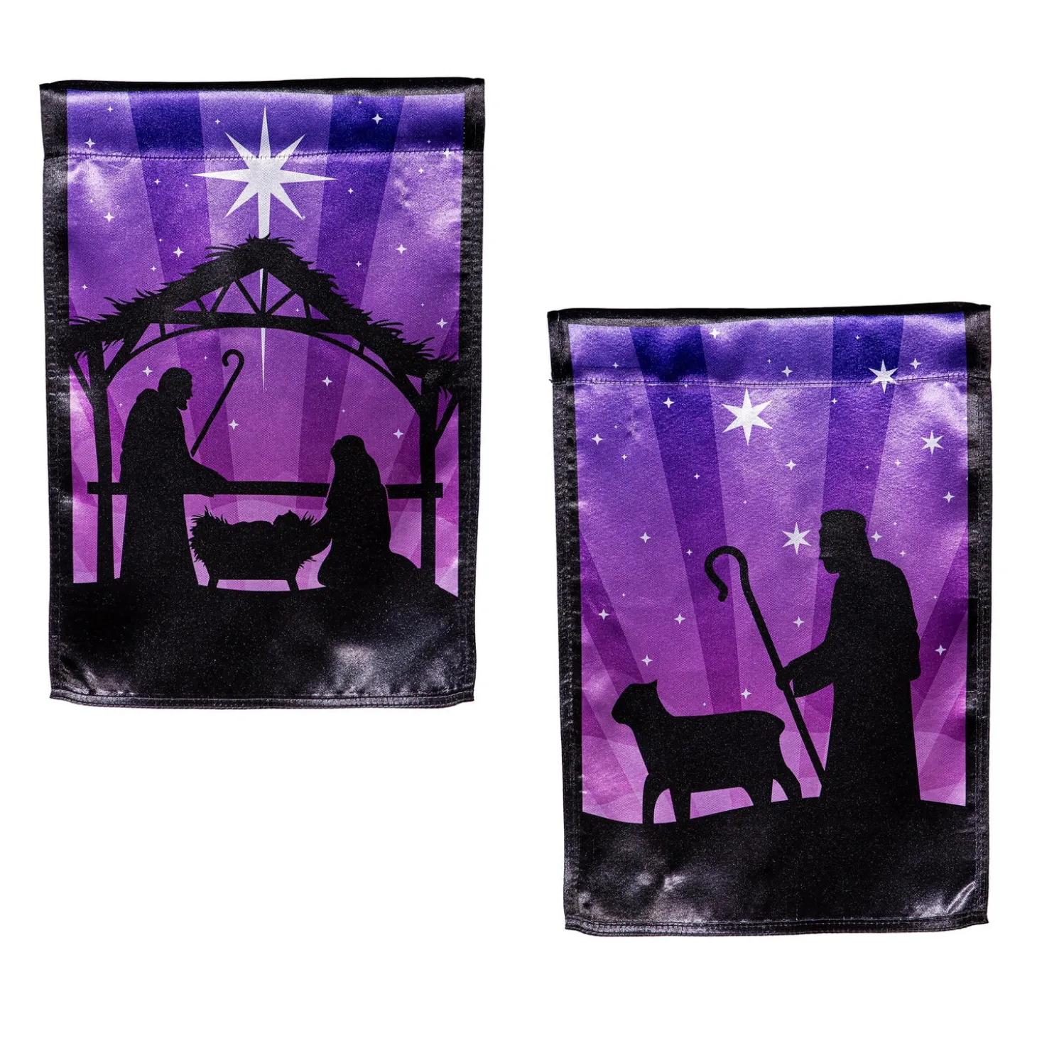 Garden Flags>Plow & Hearth Reversible Nativity Lustre Garden Flag