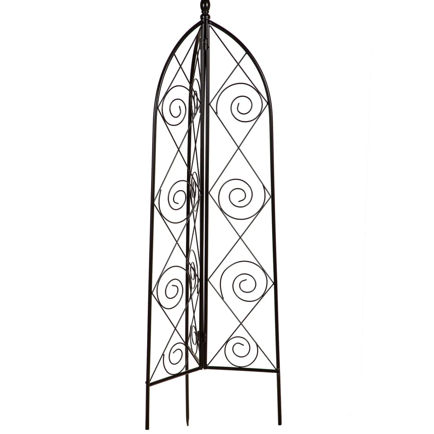 Arbors & Trellises>Plow & Hearth Scrolls Tri-Fold Metal Garden Trellis