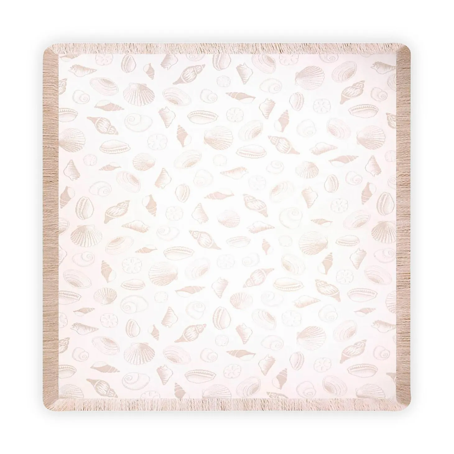 Throws & Blankets>Plow & Hearth Seashell Tapestry Throw Beige