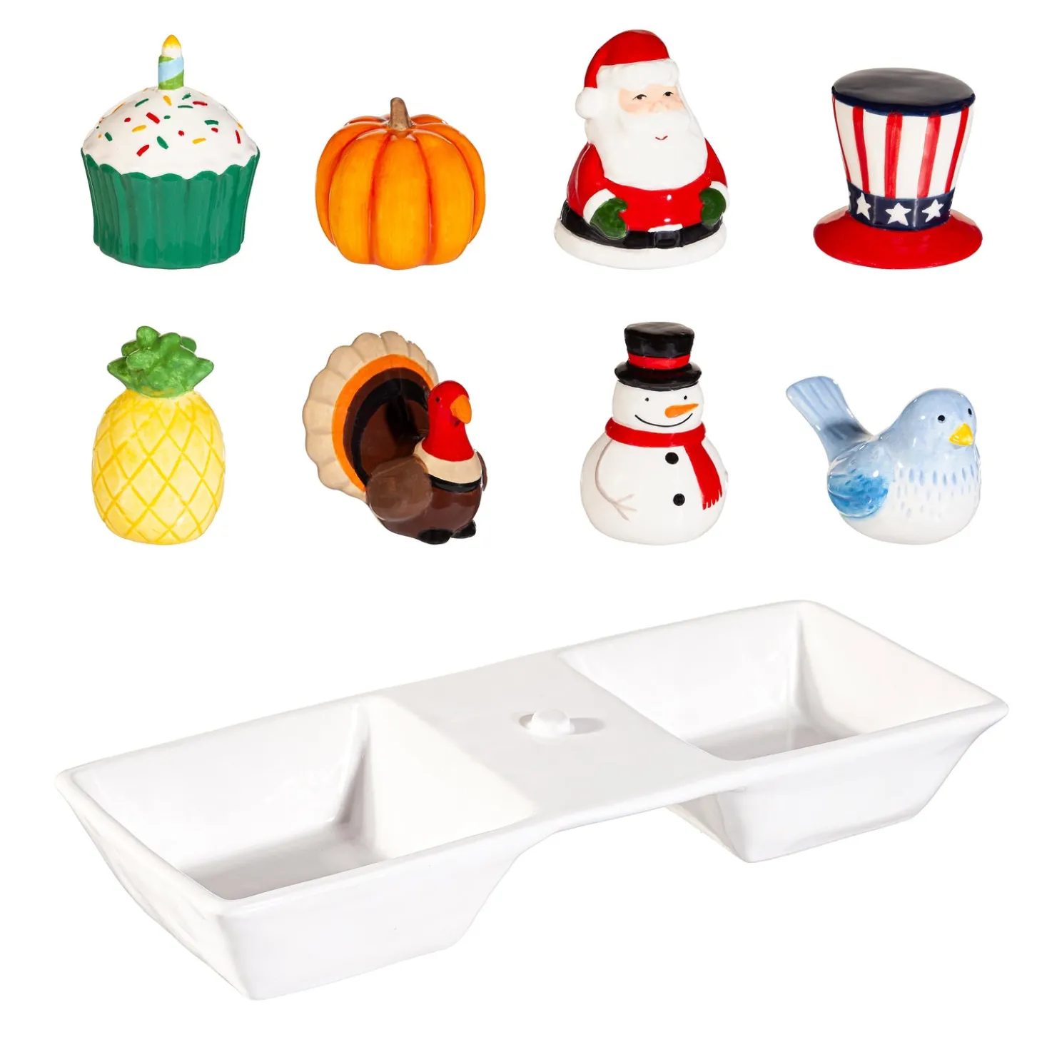 Serveware>Plow & Hearth Serving Tray with Interchangeable Seasonal Pieces