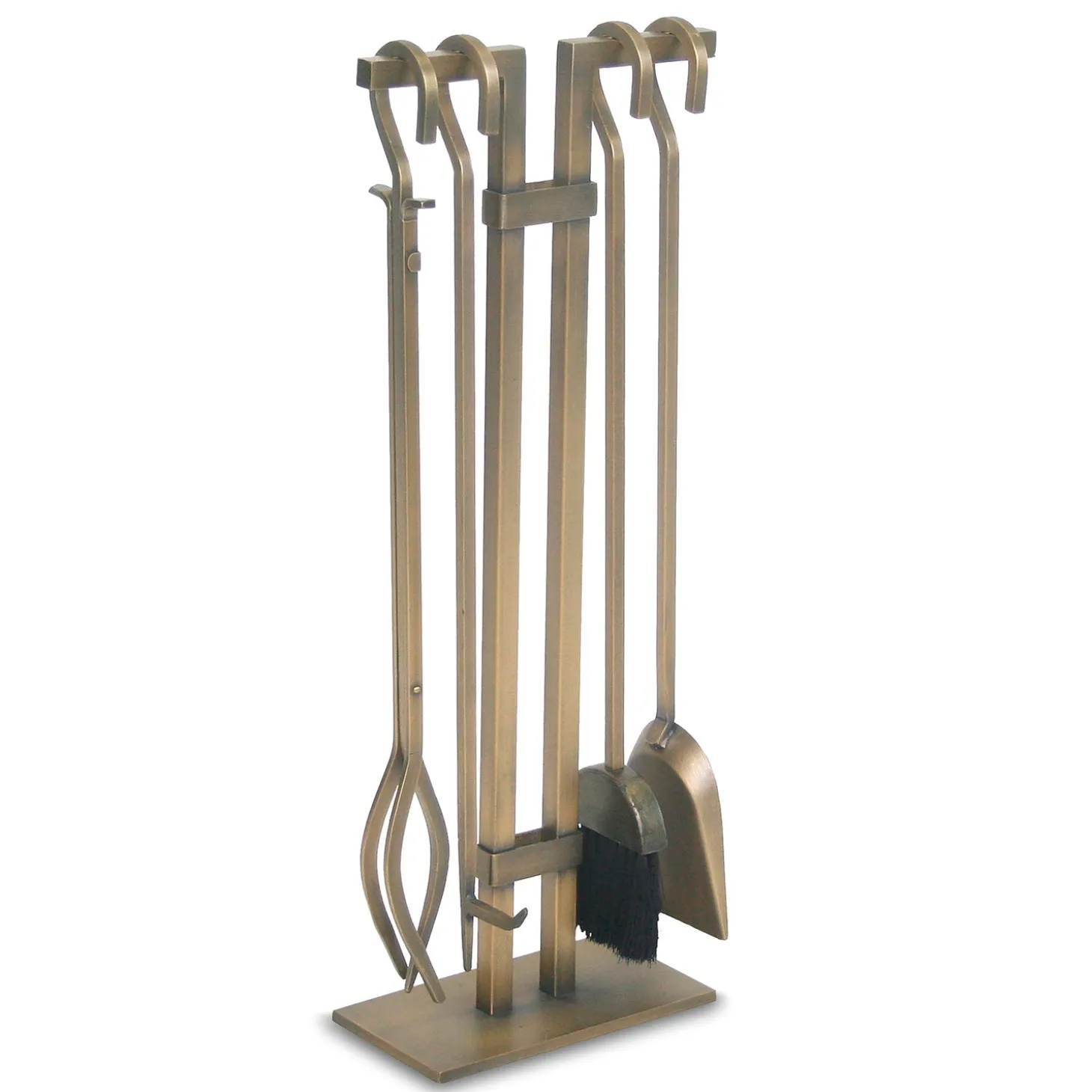 Fireplace Tool Sets>Plow & Hearth Sinclair Brushed Fireplace Tool Set Brass