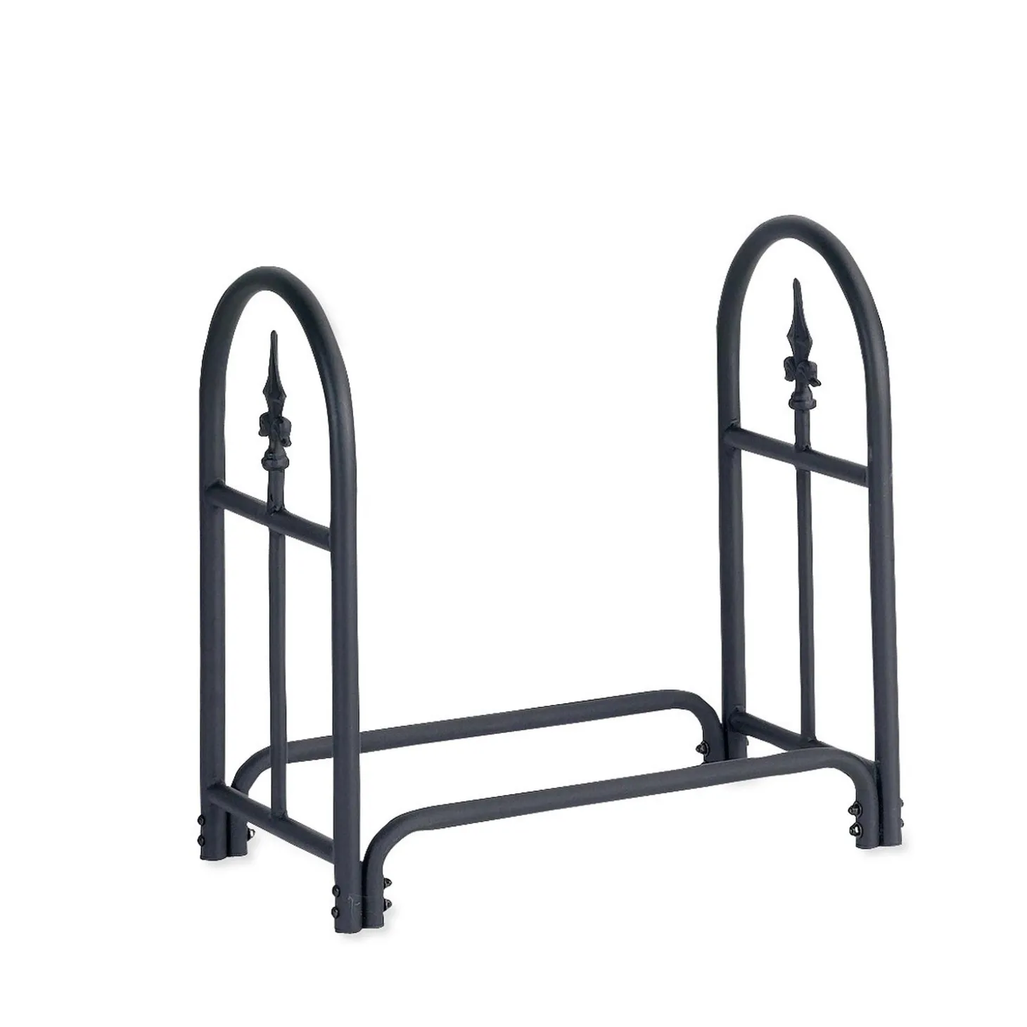 Outdoor Clean Up | Wood Storage & Wood Racks>Plow & Hearth Small Heavy Duty Steel Wood Rack with Finial Design