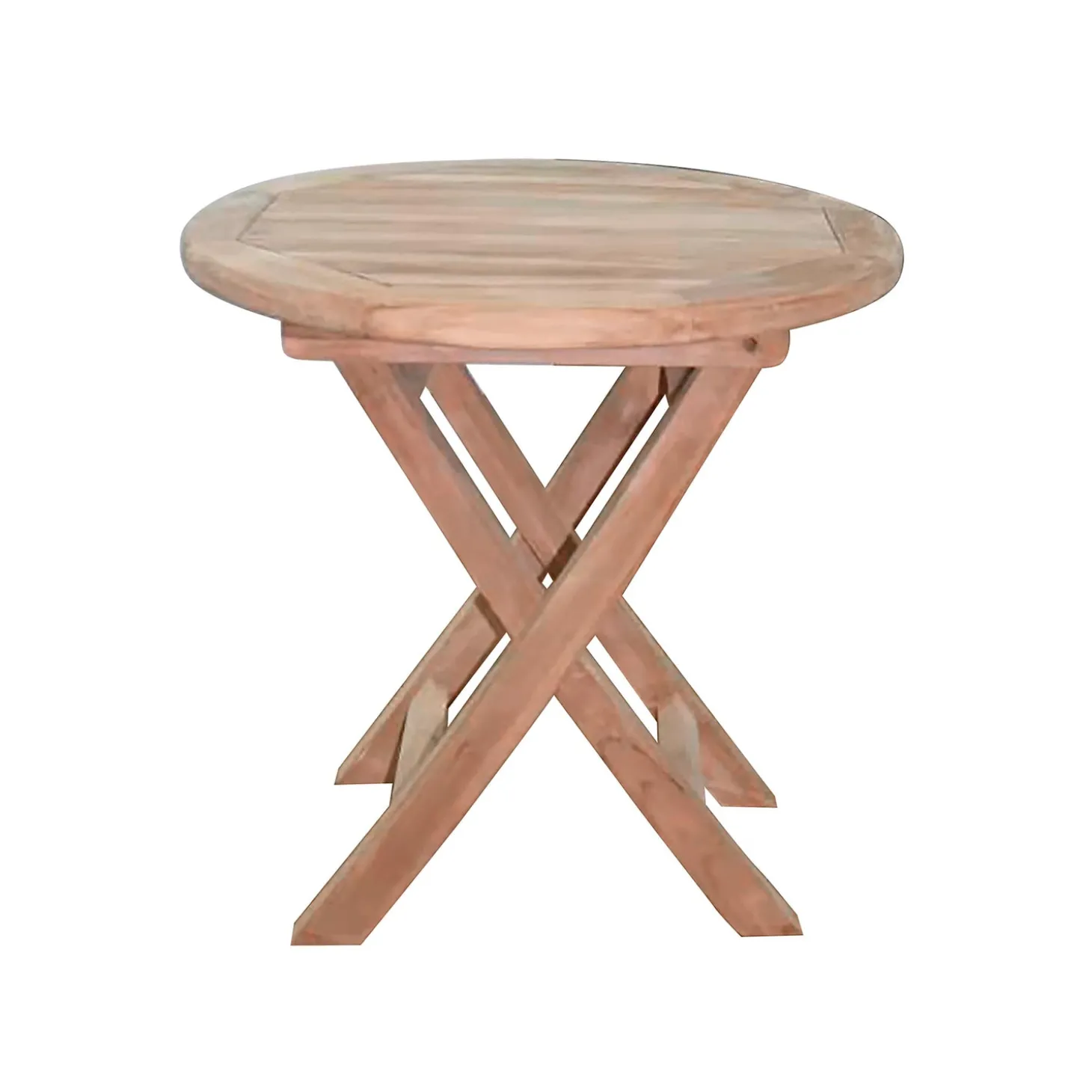 Outdoor Side Tables>Plow & Hearth Small Round Teak Folding Side Table