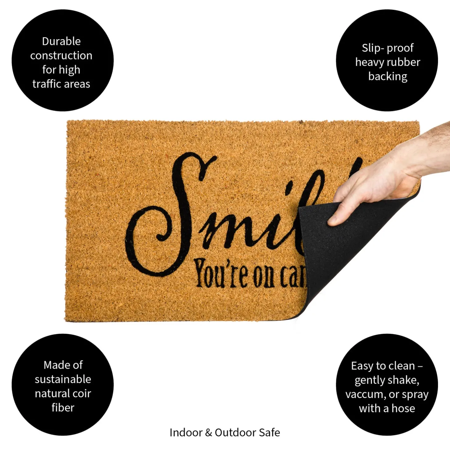 Coir Mats>Plow & Hearth Smile Coir Mat