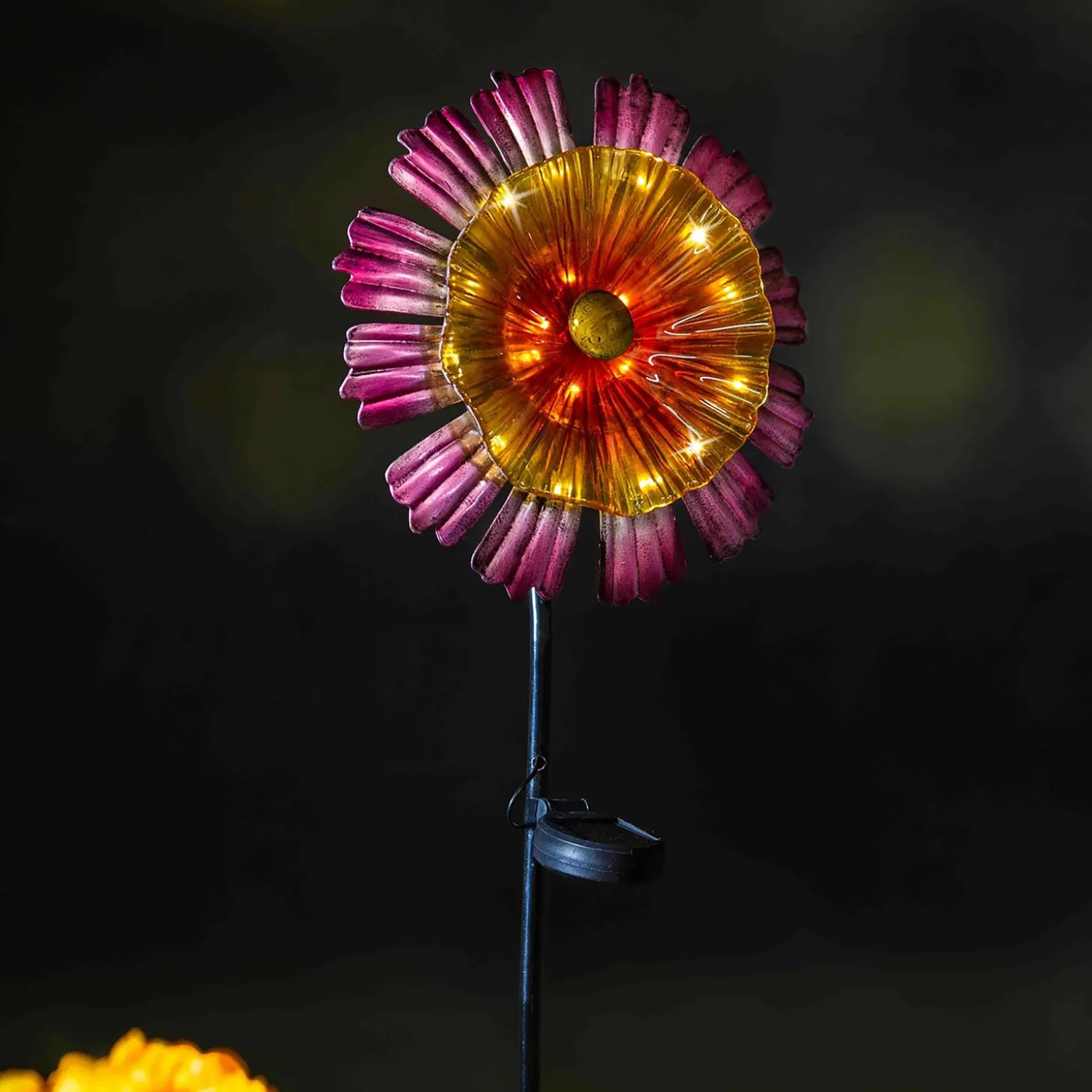 Garden Stakes | Solar Accents>Plow & Hearth Solar Art Glass Flower Garden Stake Purple