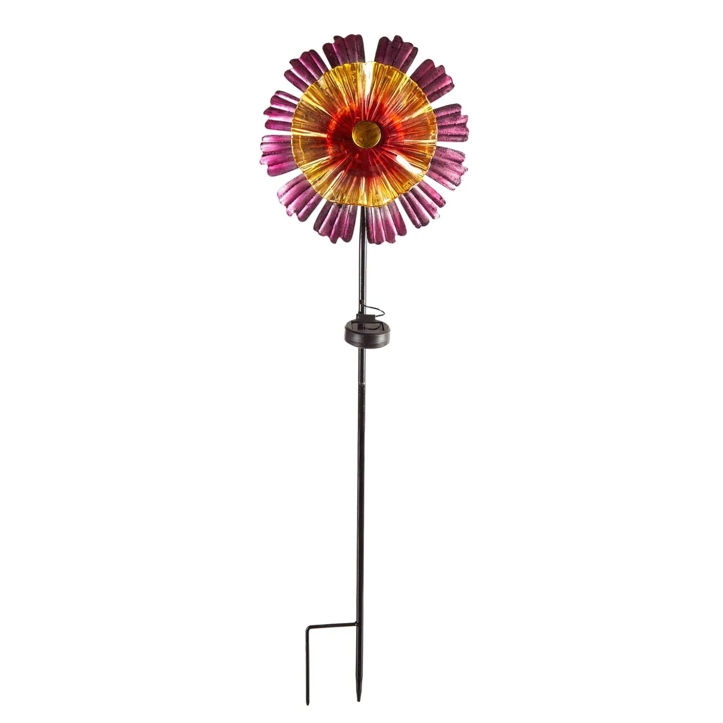 Garden Stakes | Solar Accents>Plow & Hearth Solar Art Glass Flower Garden Stake Purple