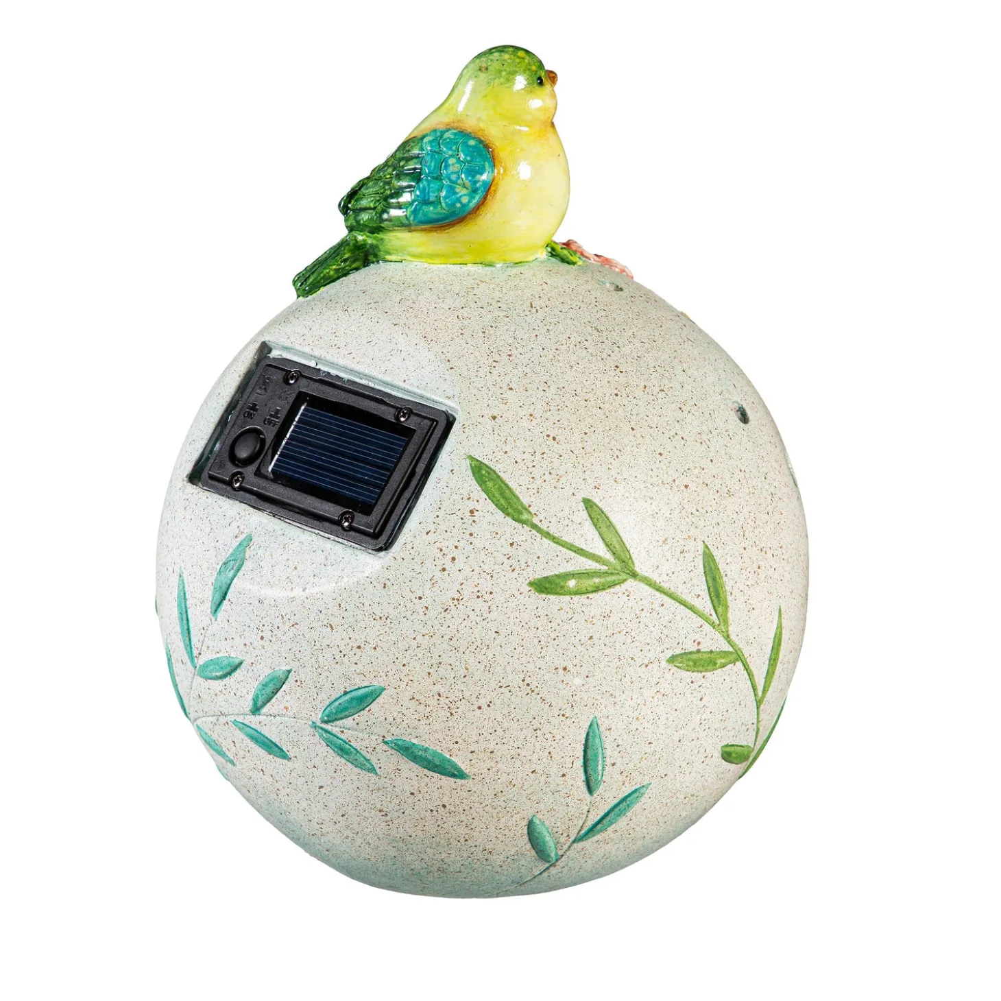 Garden Statues>Plow & Hearth Solar Bird Sitting On Floral Orb Statue, 8"H