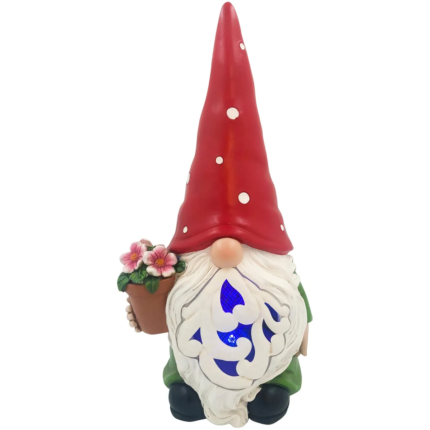 Garden Statues | Solar Accents>Plow & Hearth Solar Bug Zapper Garden Statue, Gnome