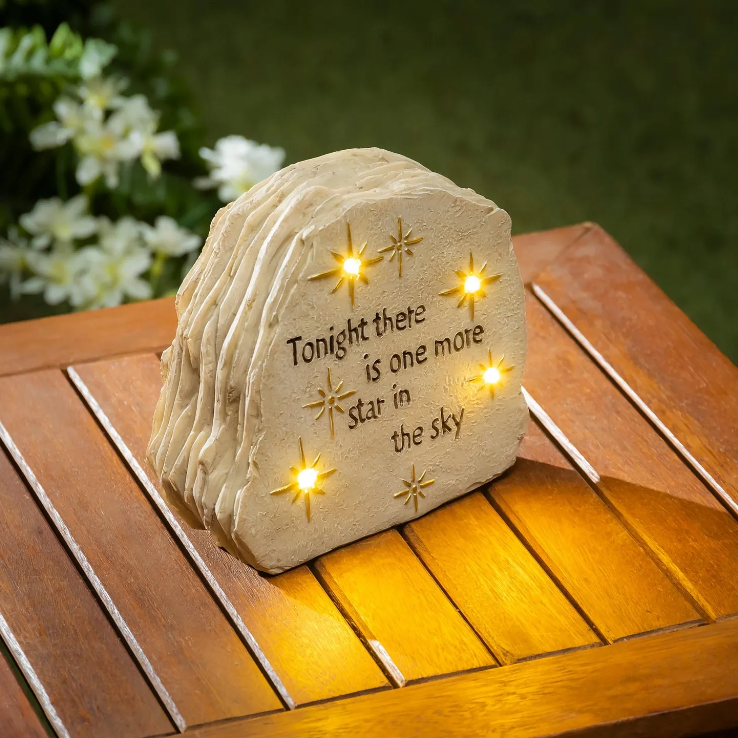 Solar Accents | Memorial & Garden Plaques>Plow & Hearth Solar Memorial Garden Stone