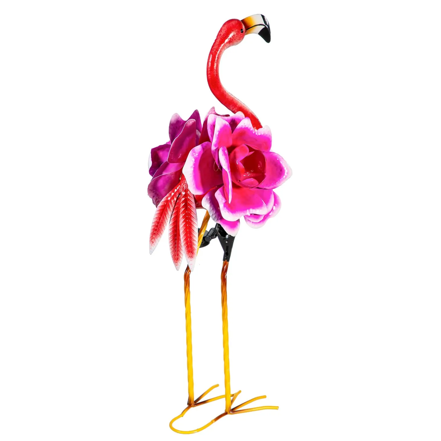 Garden Statues>Plow & Hearth Solar Metal Flamingo With Flower Body, 28"H