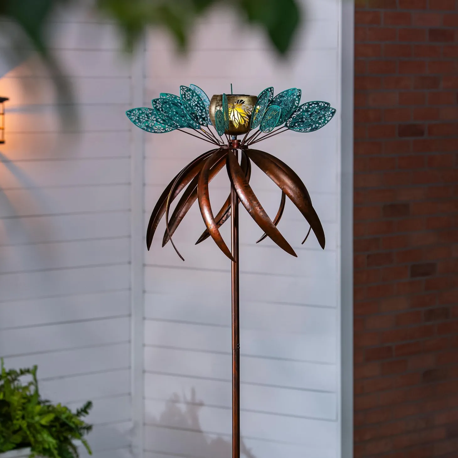 Wind Spinners | Solar Accents>Plow & Hearth Solar Metal Wind Spinner, Fairy Flower, 75"H