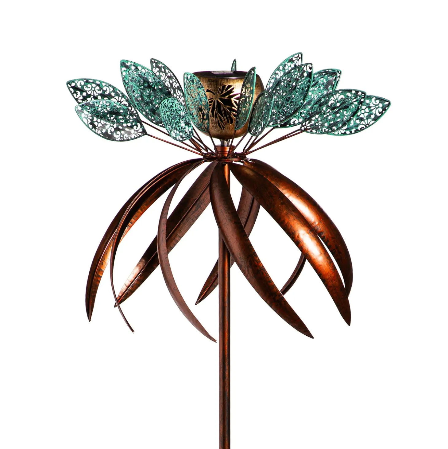 Wind Spinners | Solar Accents>Plow & Hearth Solar Metal Wind Spinner, Fairy Flower, 75"H