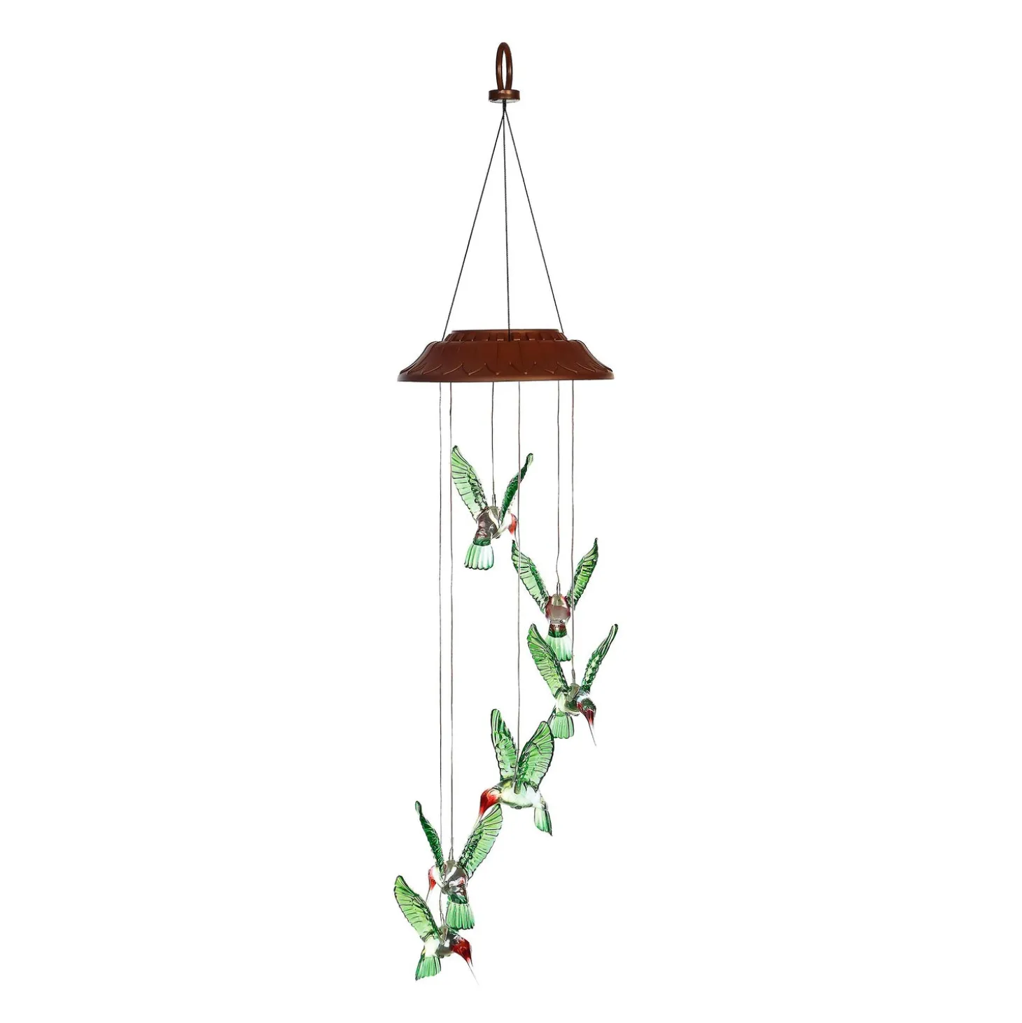 Wind Chimes & Mobiles | Solar Accents>Plow & Hearth Solar Mobile, Painted Hummingbird