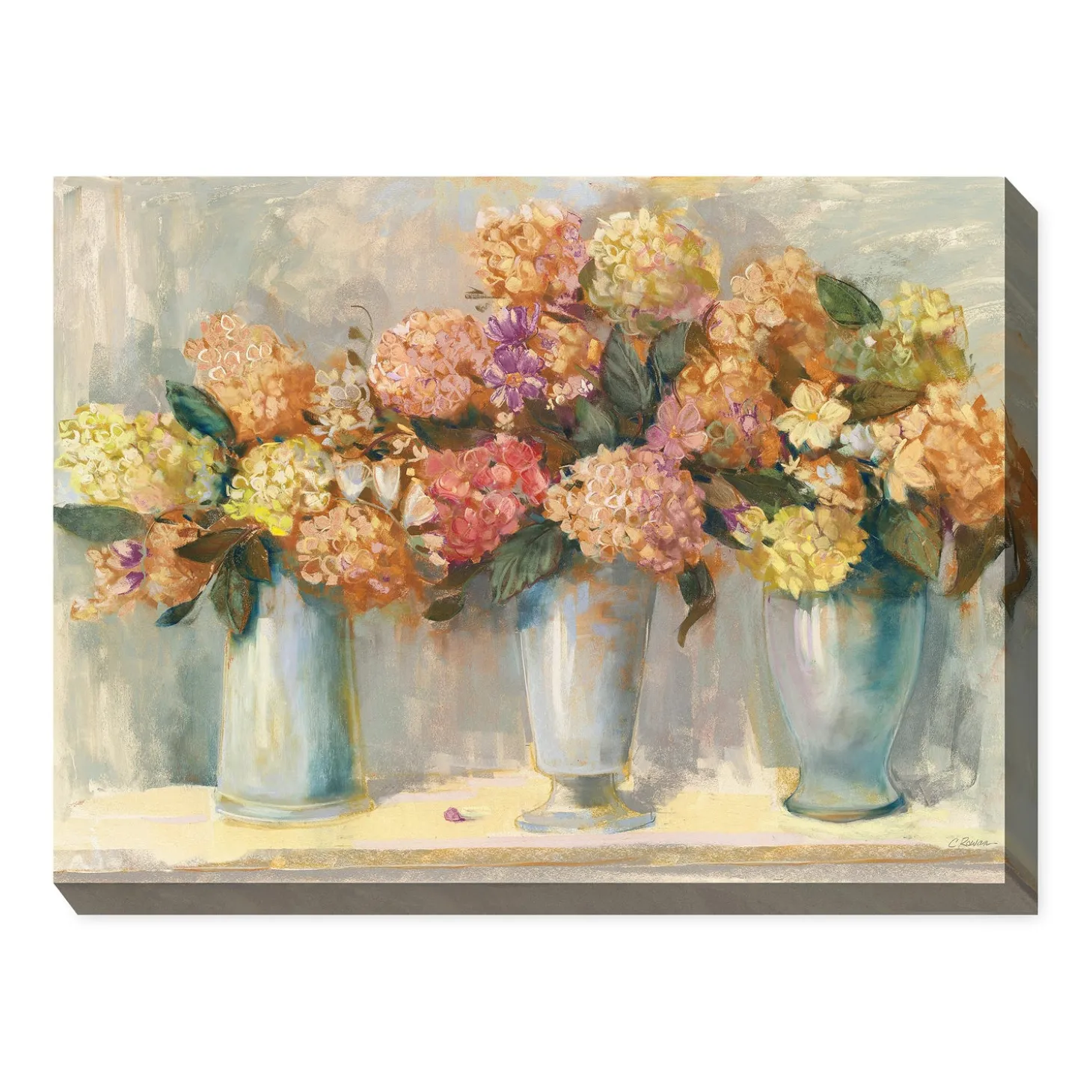 Outdoor Wall Art | Wall Art>Plow & Hearth Spiced Hydrangeas Indoor/Outdoor Canvas Wall Art