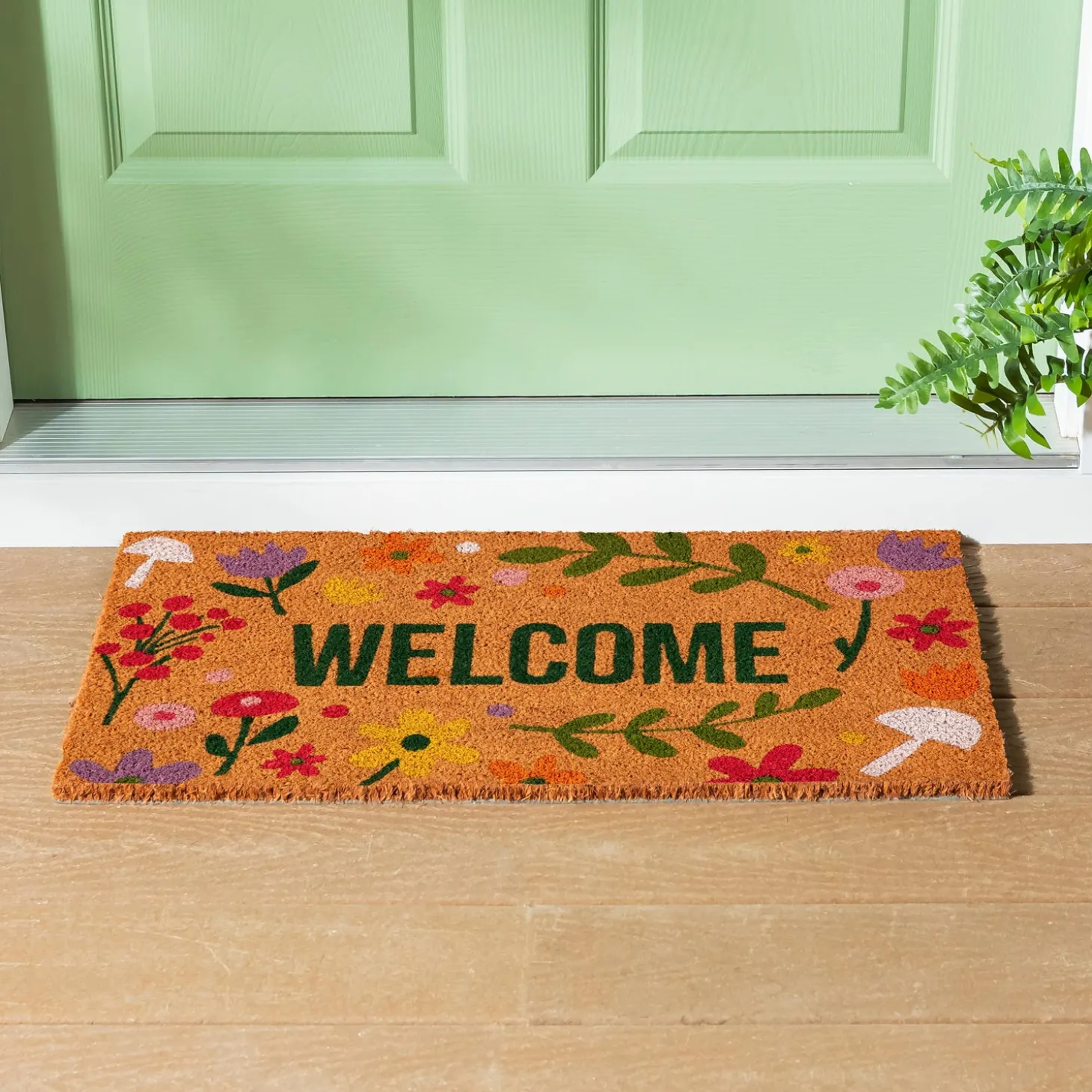 Coir Mats>Plow & Hearth Spring Floral Haven Coir Mat