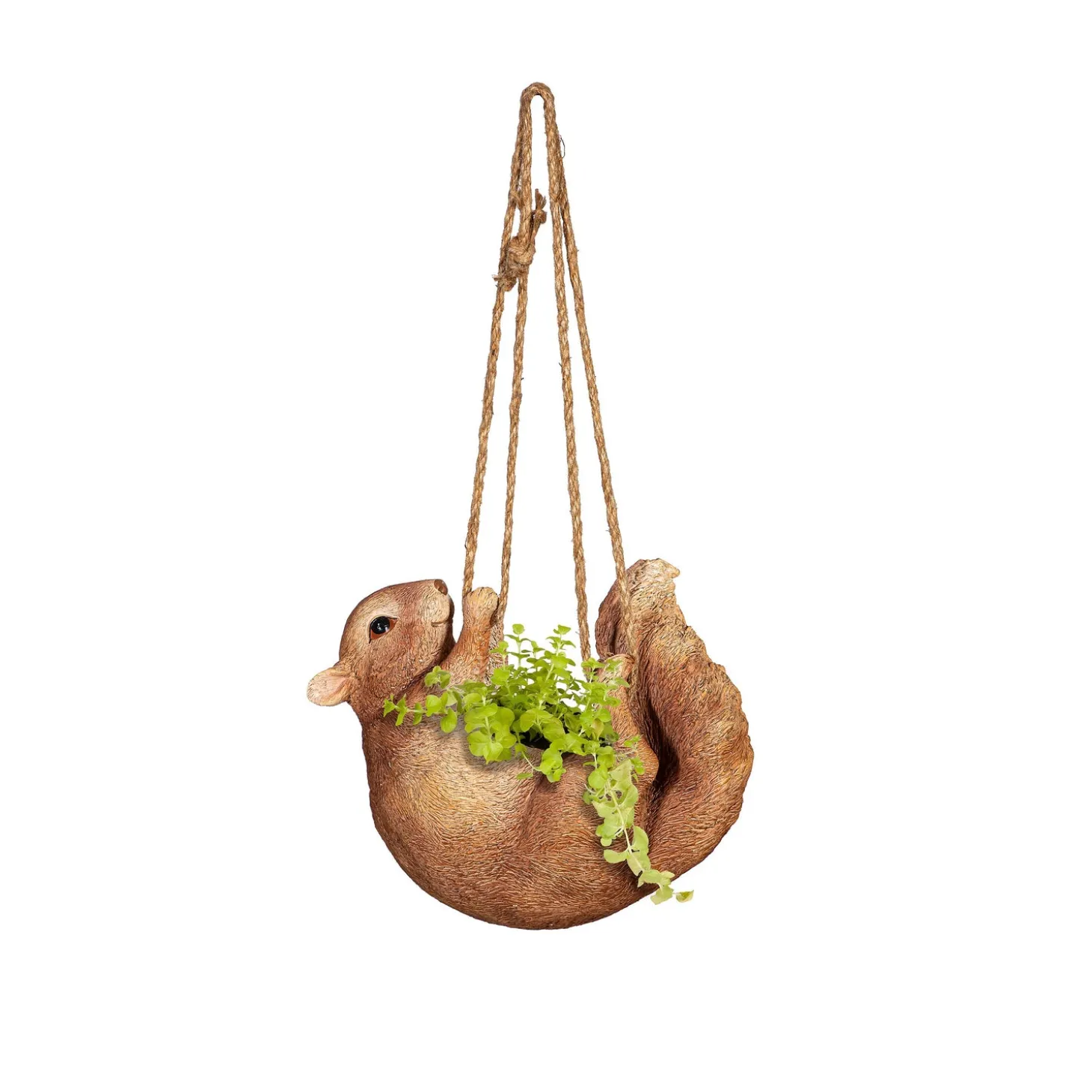 Planters & Plant Stands>Plow & Hearth Squirrel Hanging Planter with Jute