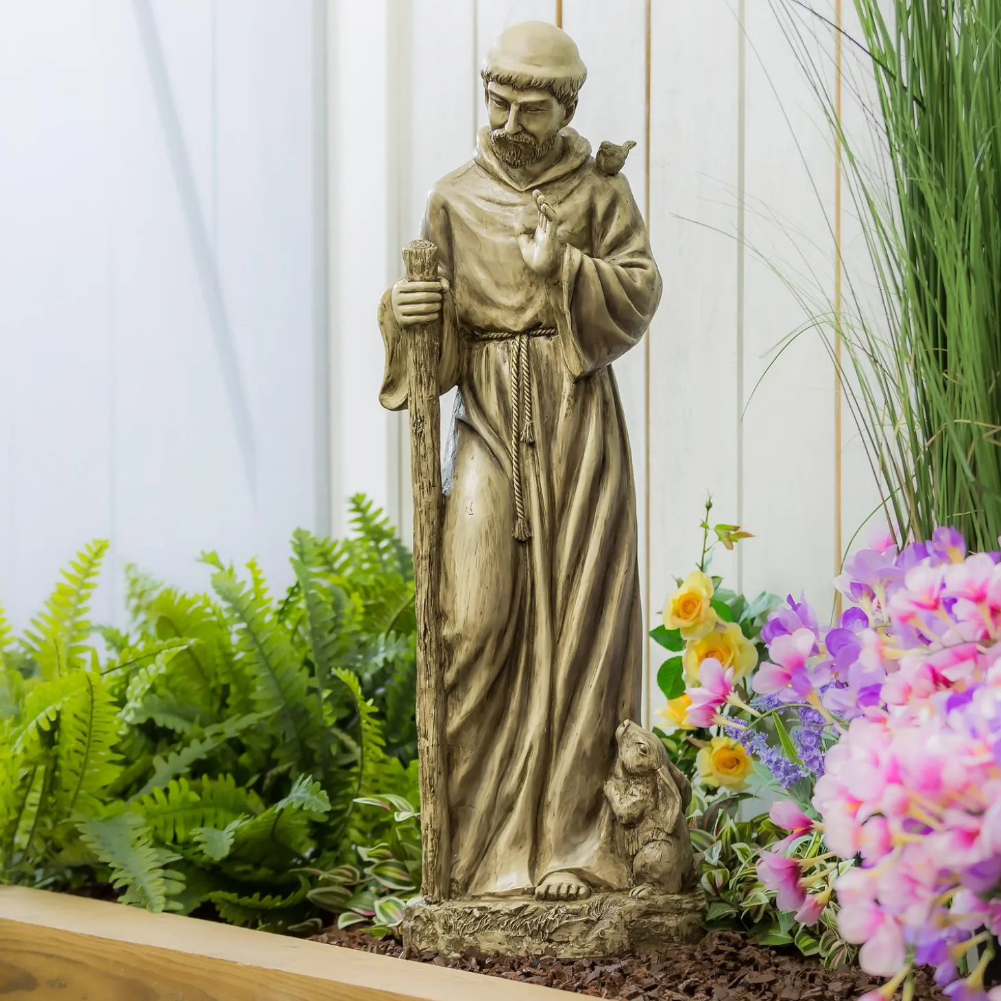 Garden Statues | Memorial & Garden Plaques>Plow & Hearth St. Francis Garden Statue