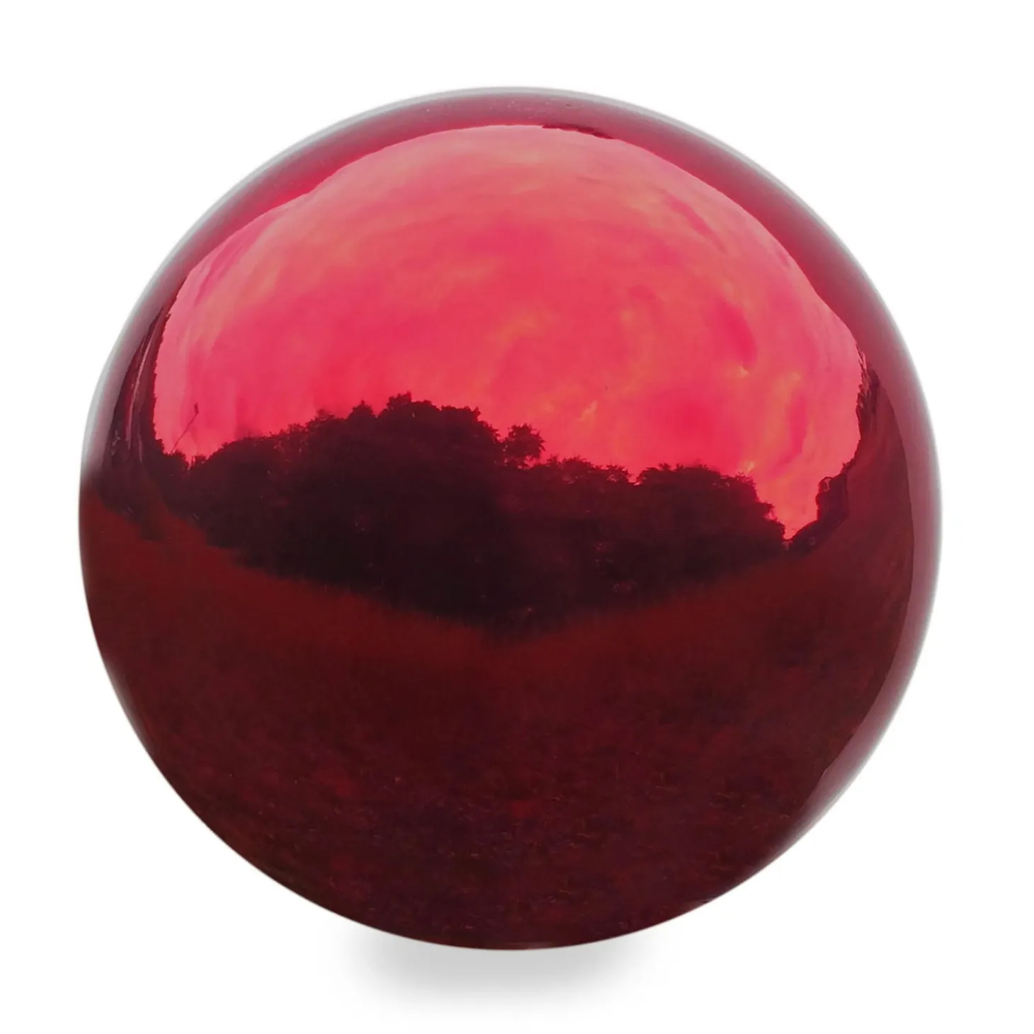 Gazing Balls>Plow & Hearth Stainless Steel Gazing Ball, Red