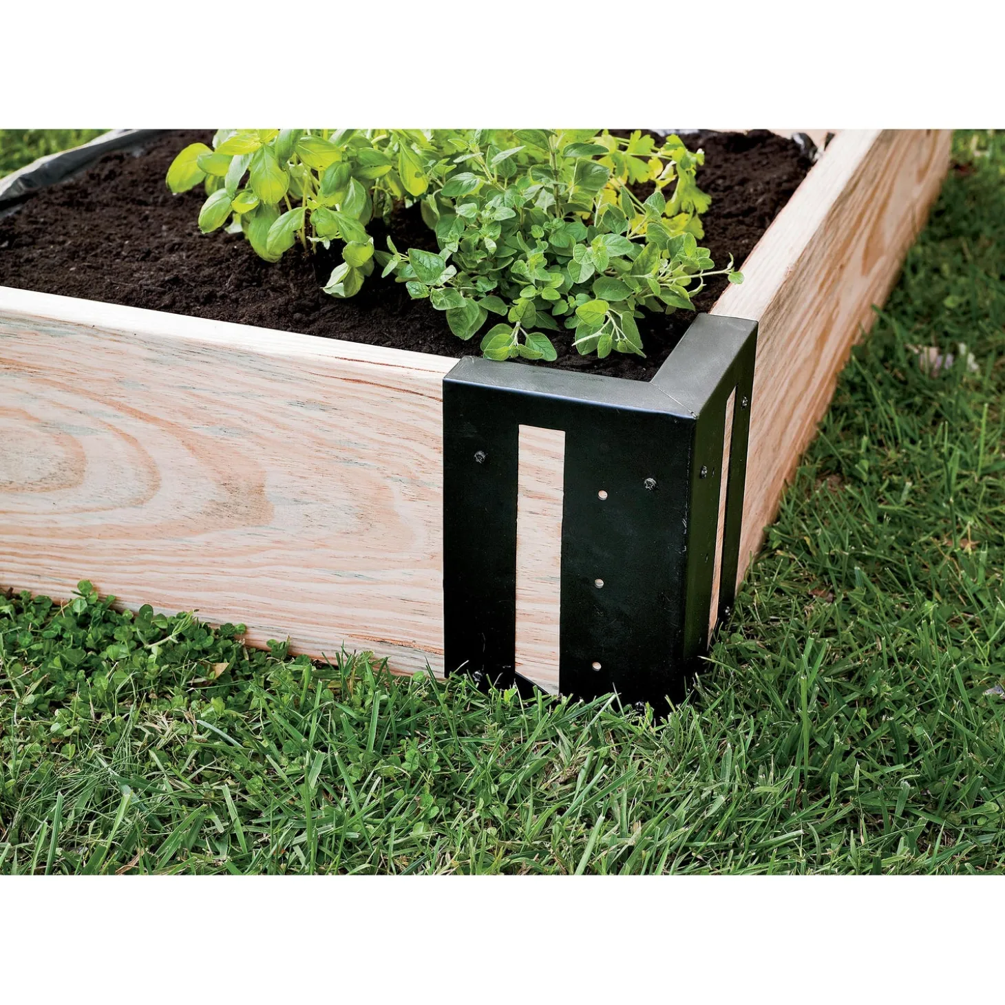 Garden Tools & Supplies>Plow & Hearth Steel Raised Bed Corner Brackets, Set of 4