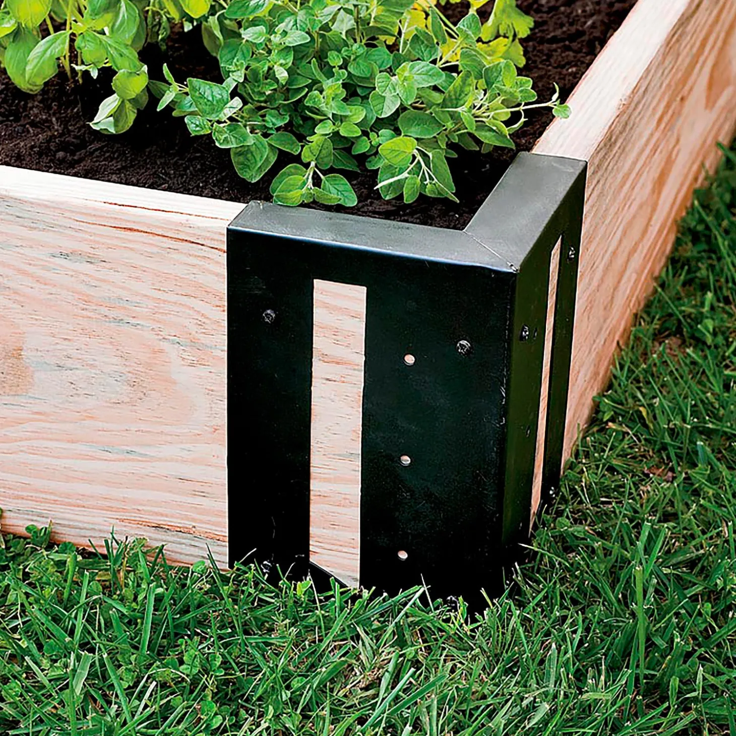 Garden Tools & Supplies>Plow & Hearth Steel Raised Bed Corner Brackets, Set of 4