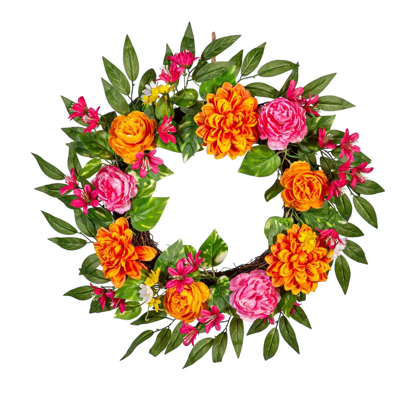 Wreaths | Faux Flowers & Plants>Plow & Hearth Summer Brights Wreath, 20"