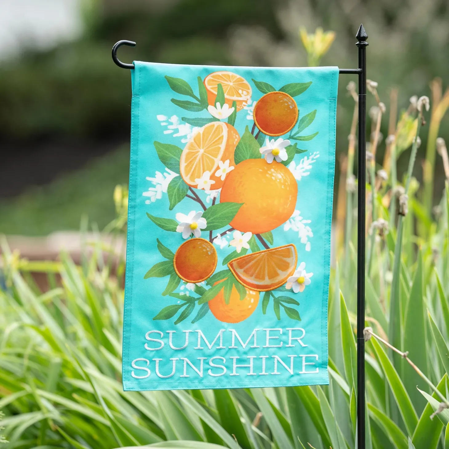 Garden Flags>Plow & Hearth Summer Sunshine Linen Garden Flag