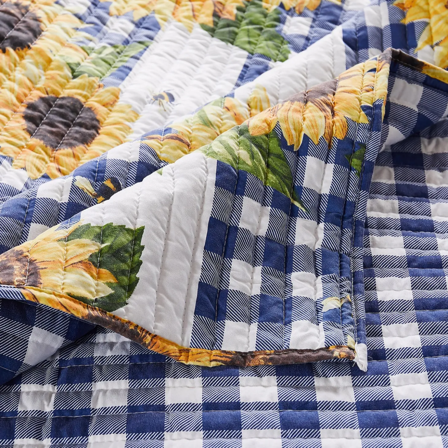 Quilts & Bedspreads>Plow & Hearth Sunflower Fields Quilted Bedding Set, Full/Queen