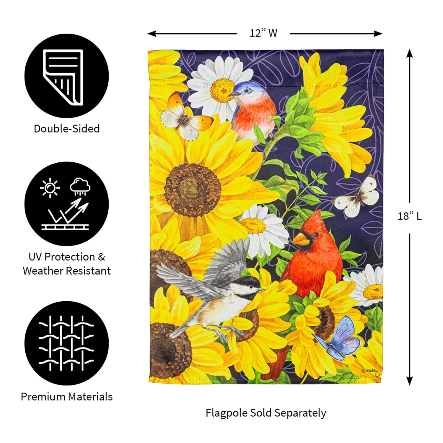 Garden Flags>Plow & Hearth Sunflower Glory Garden Suede Flag