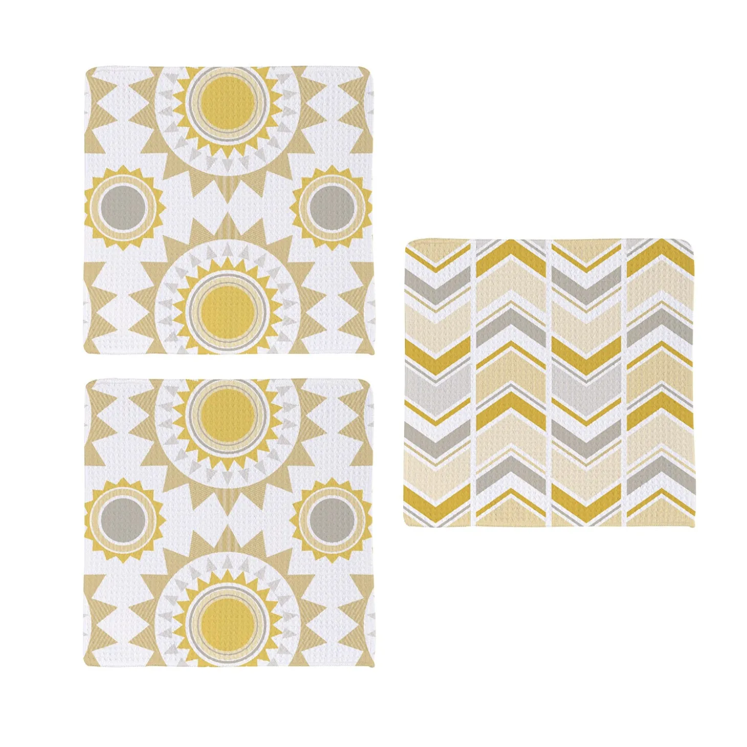 Kitchen Linens>Plow & Hearth Sunrays Quick Dry Dish Cloth, Set of 3, 10" x 10"