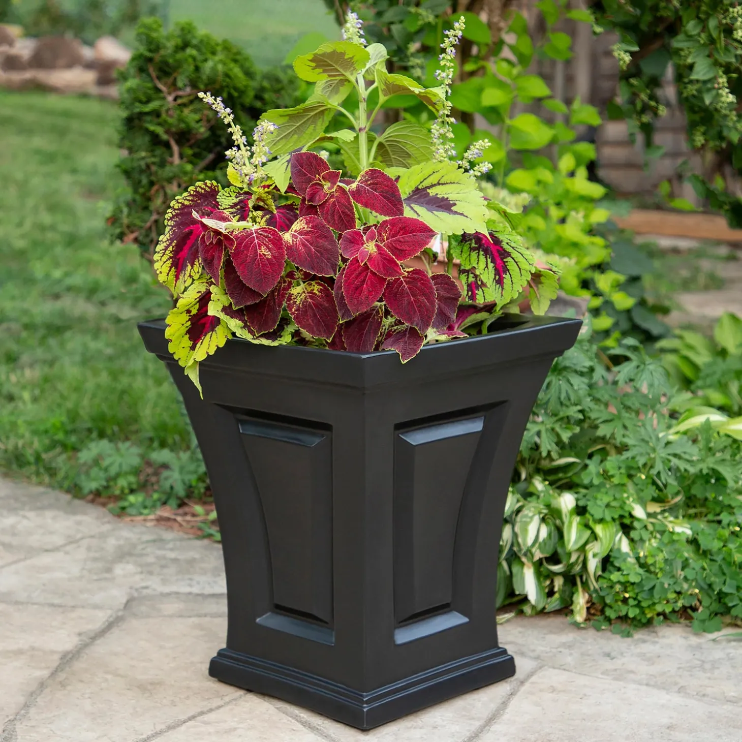 Planters & Plant Stands>Plow & Hearth Surfside Tall Self-Watering Planter, 18"H