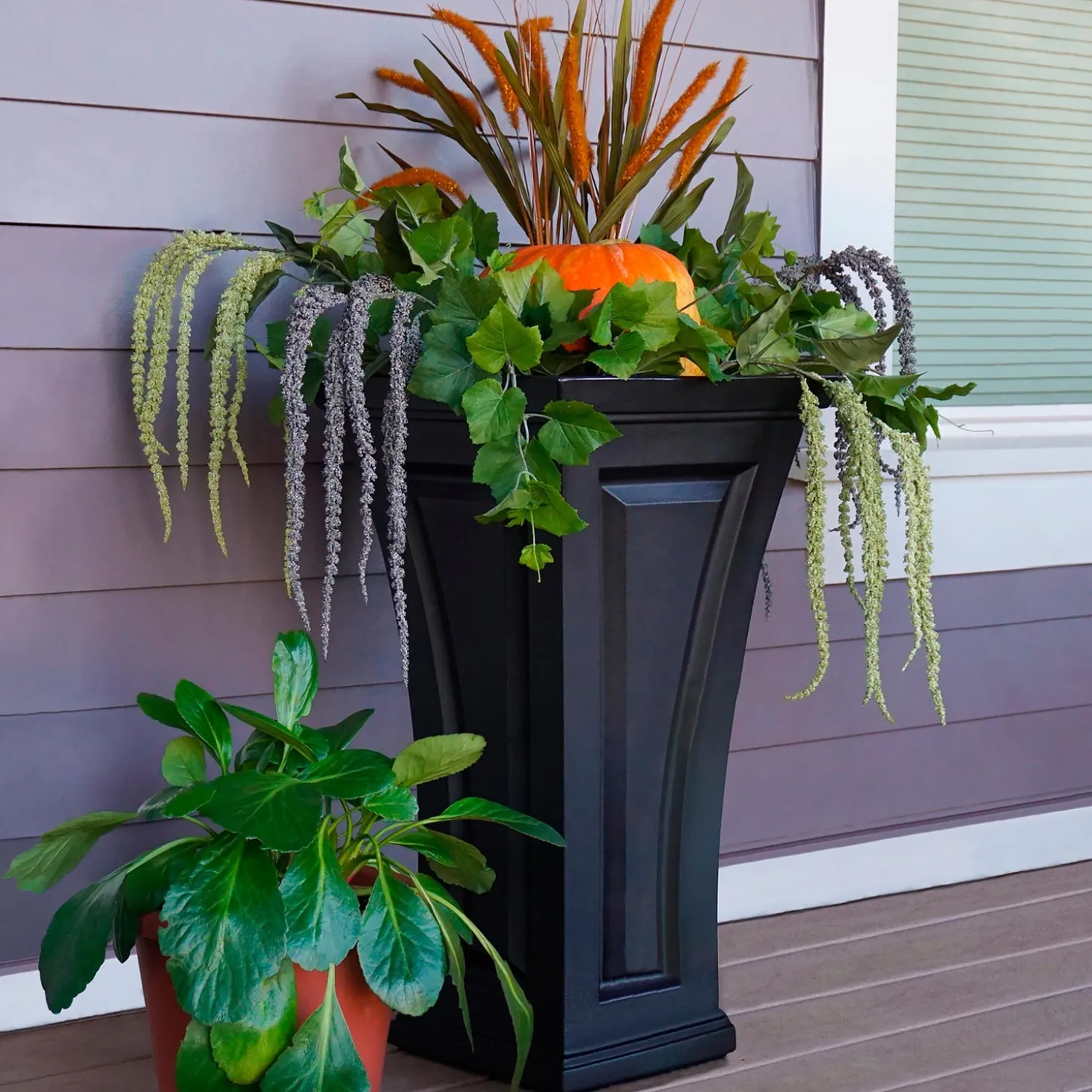 Planters & Plant Stands>Plow & Hearth Surfside Tall Self-Watering Planter, 28"H