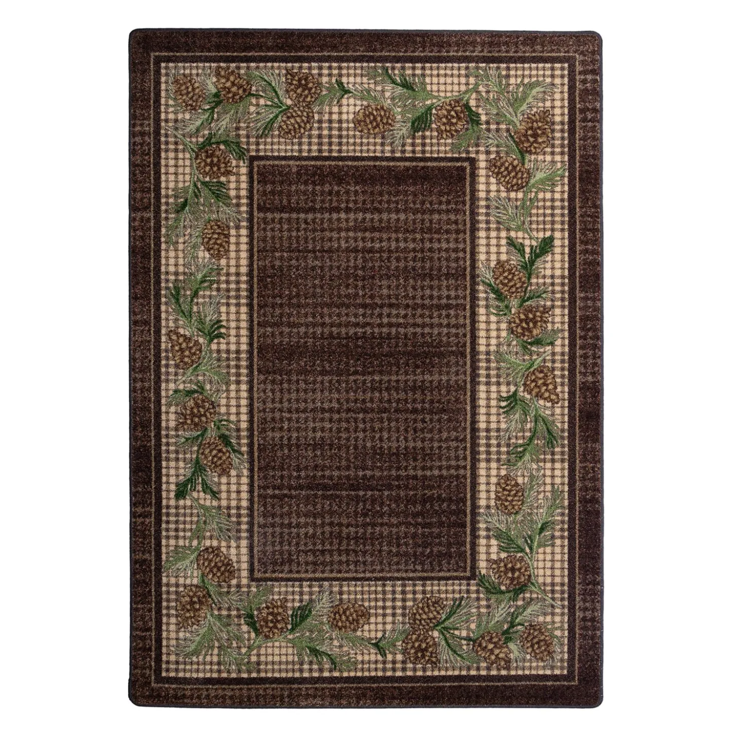 Area Rugs | Hearth Rugs>Plow & Hearth Sweetwater Pine Plaid EnduraStran Area Rug, 5'4" x 7'8"