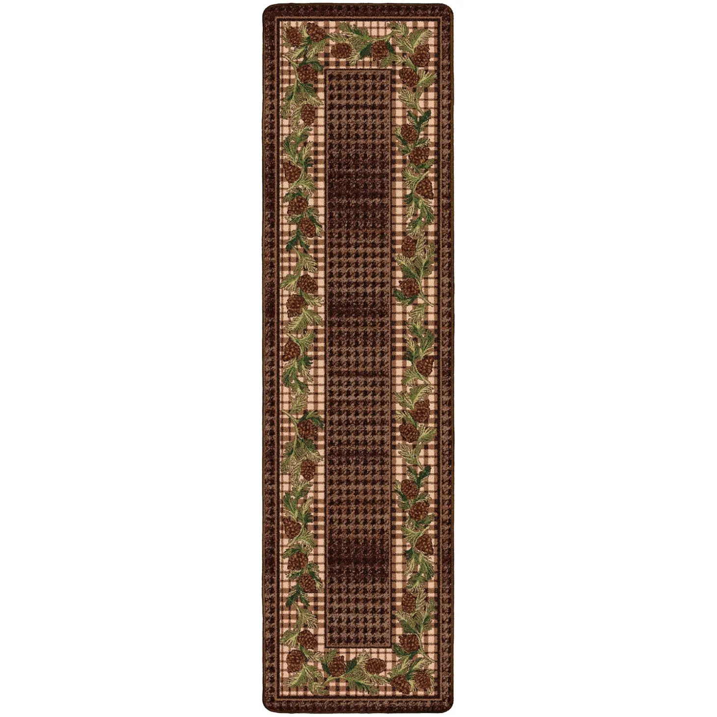 Area Rugs>Plow & Hearth Sweetwater Pine Plaid EnduraStran Area Rug, 2'1" x 7'8" Runner