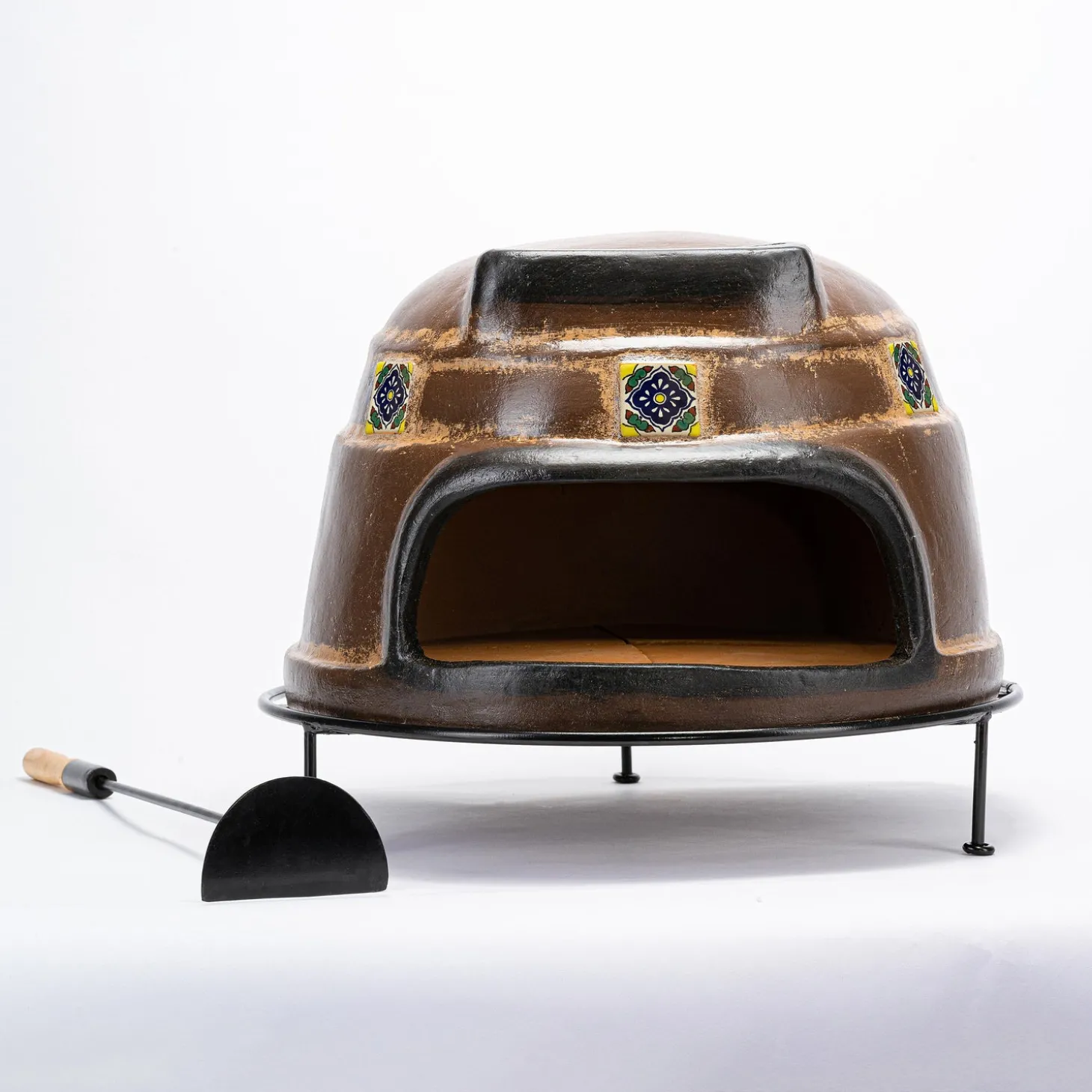 Pizza Ovens>Plow & Hearth Talavera Brown Pizza Oven