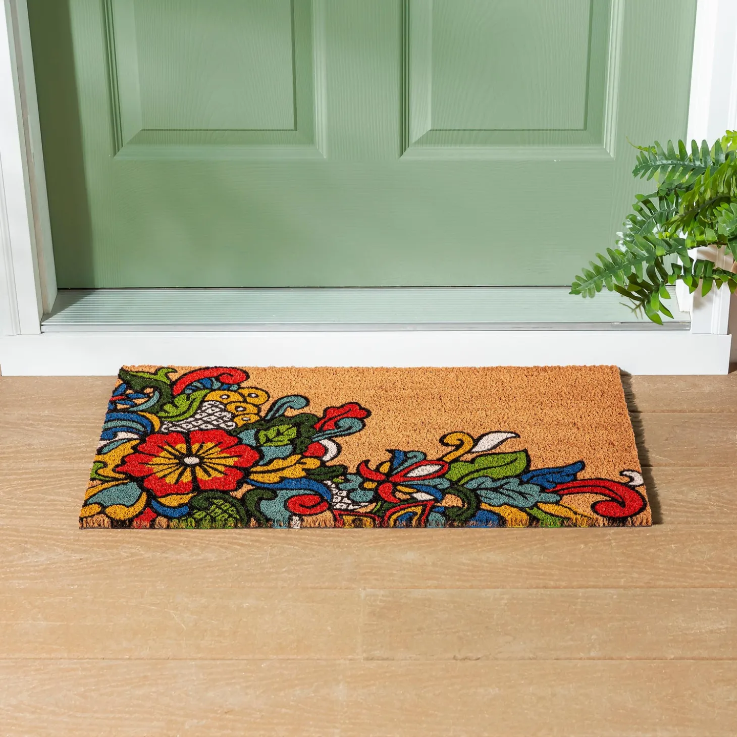 Coir Mats>Plow & Hearth Talavera Inspired Coir Mat