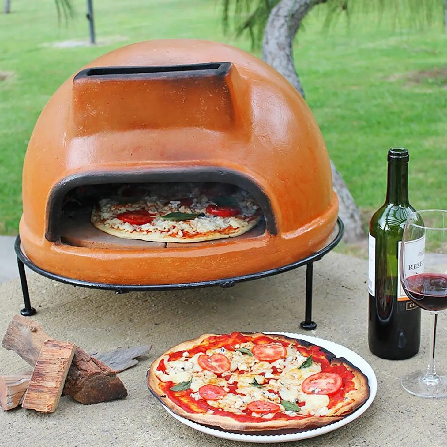 Pizza Ovens>Plow & Hearth Talavera Liso Pizza Oven