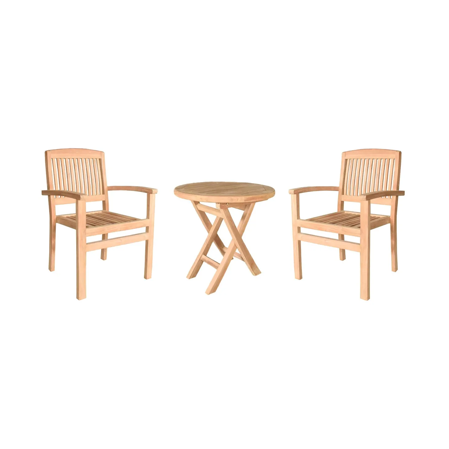 Outdoor Seating Sets>Plow & Hearth Teak Chat Set, 3-Piece