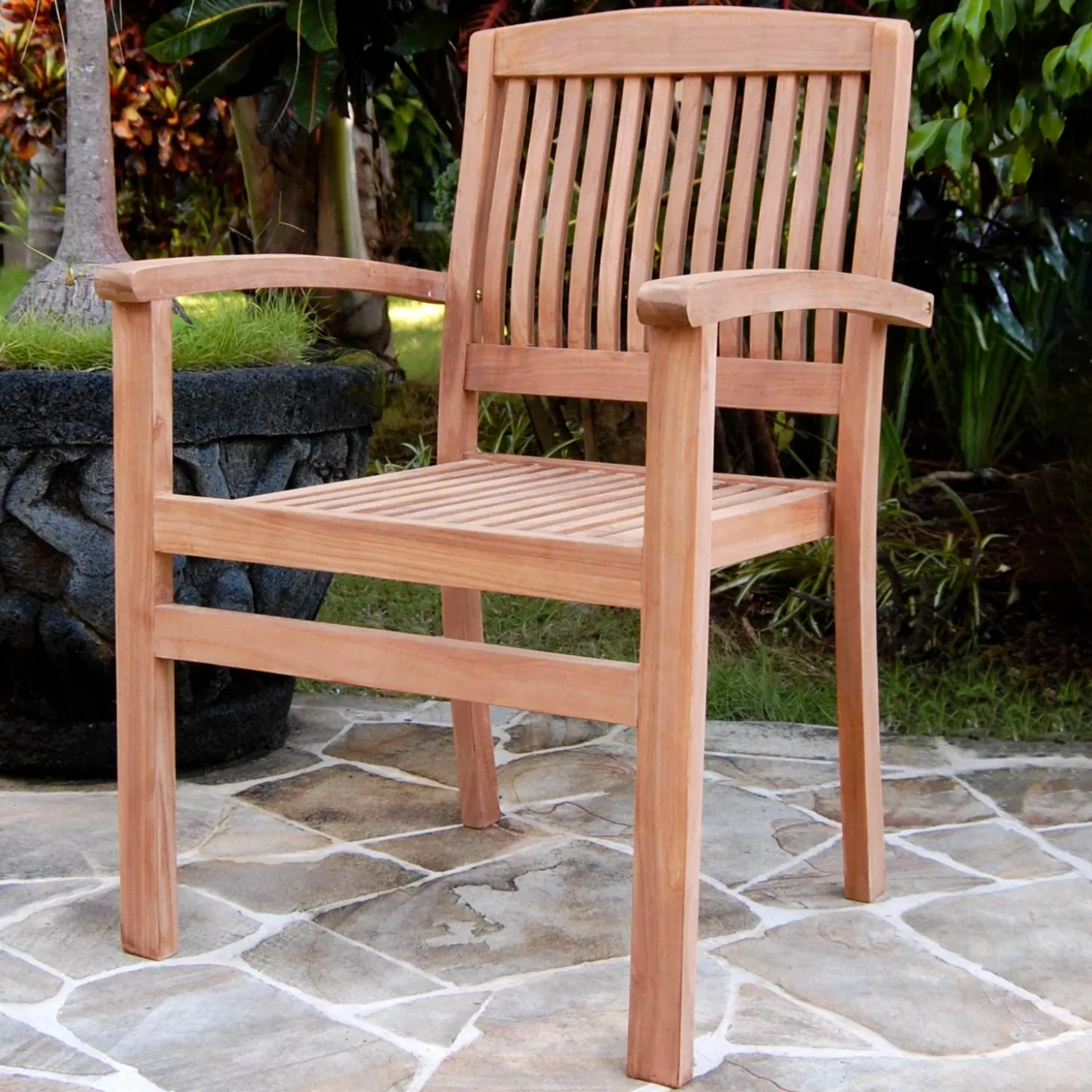 Chairs & Rockers | Rockers & Gliders>Plow & Hearth Teak Wood Chairs, Set of 2