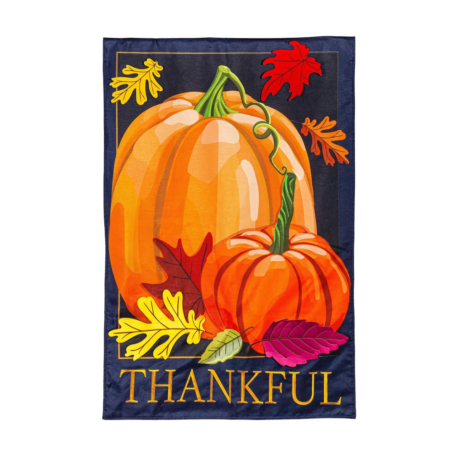 House & Estate Flags>Plow & Hearth Thankful Pumpkins Estate Flag